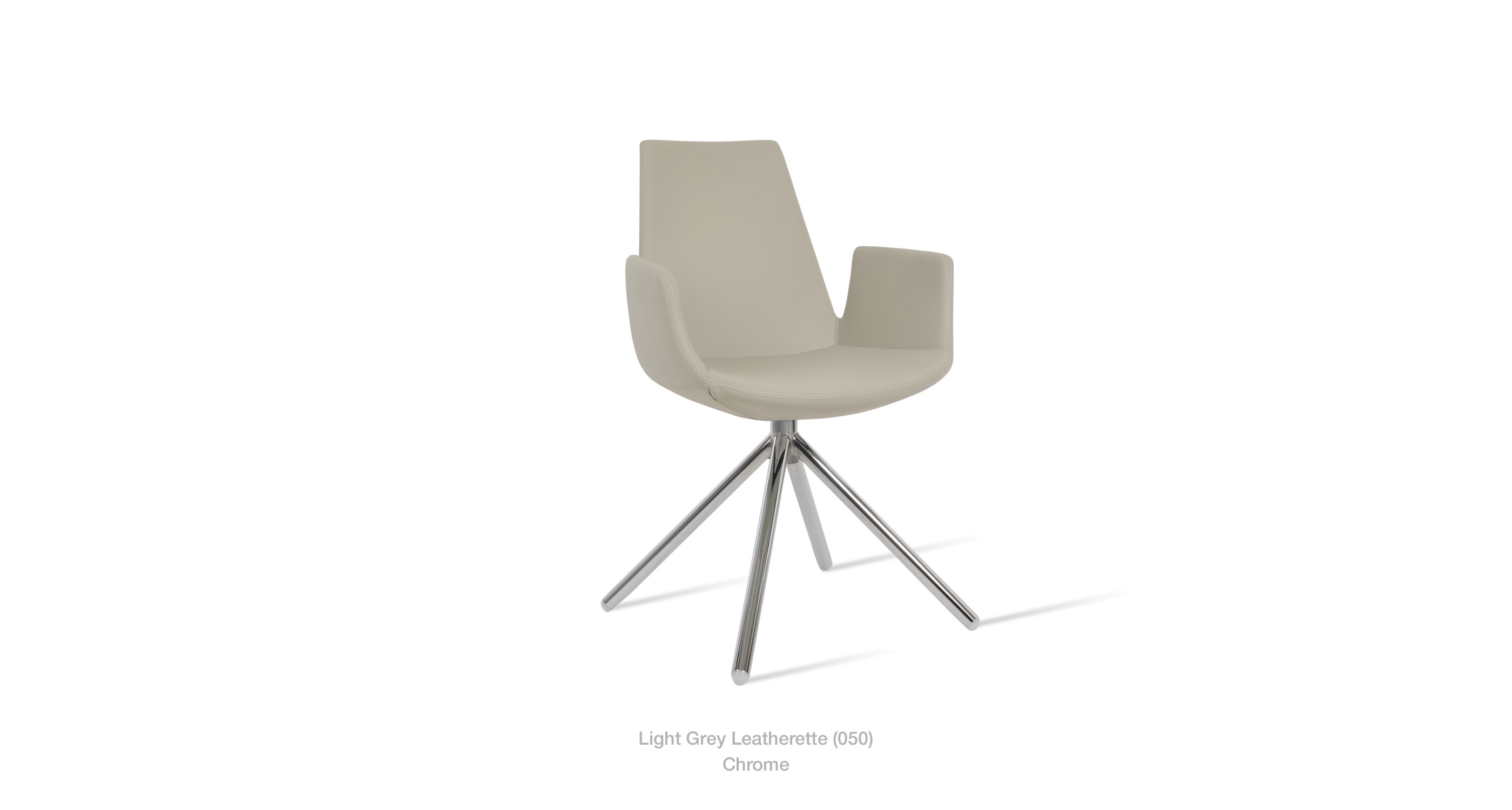 light grey leatherette - chrome
