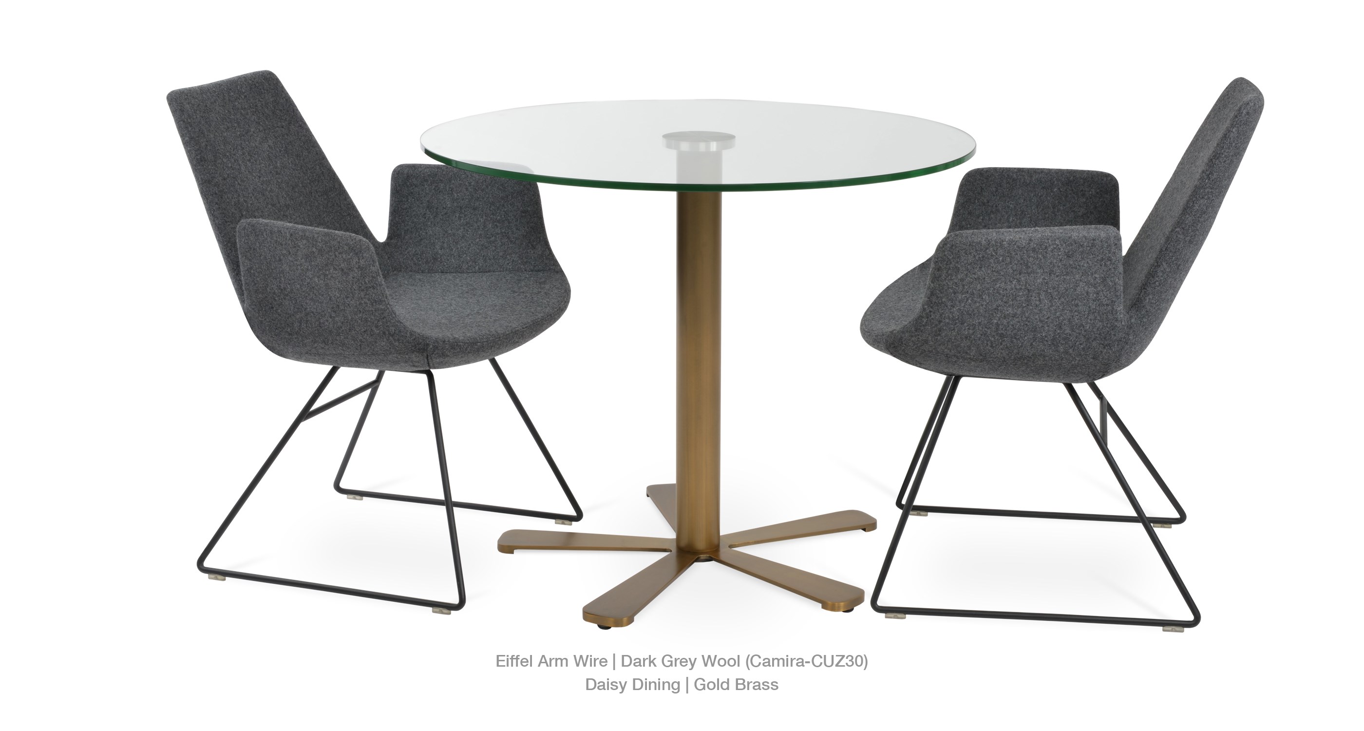 dark grey wool - glass daisy