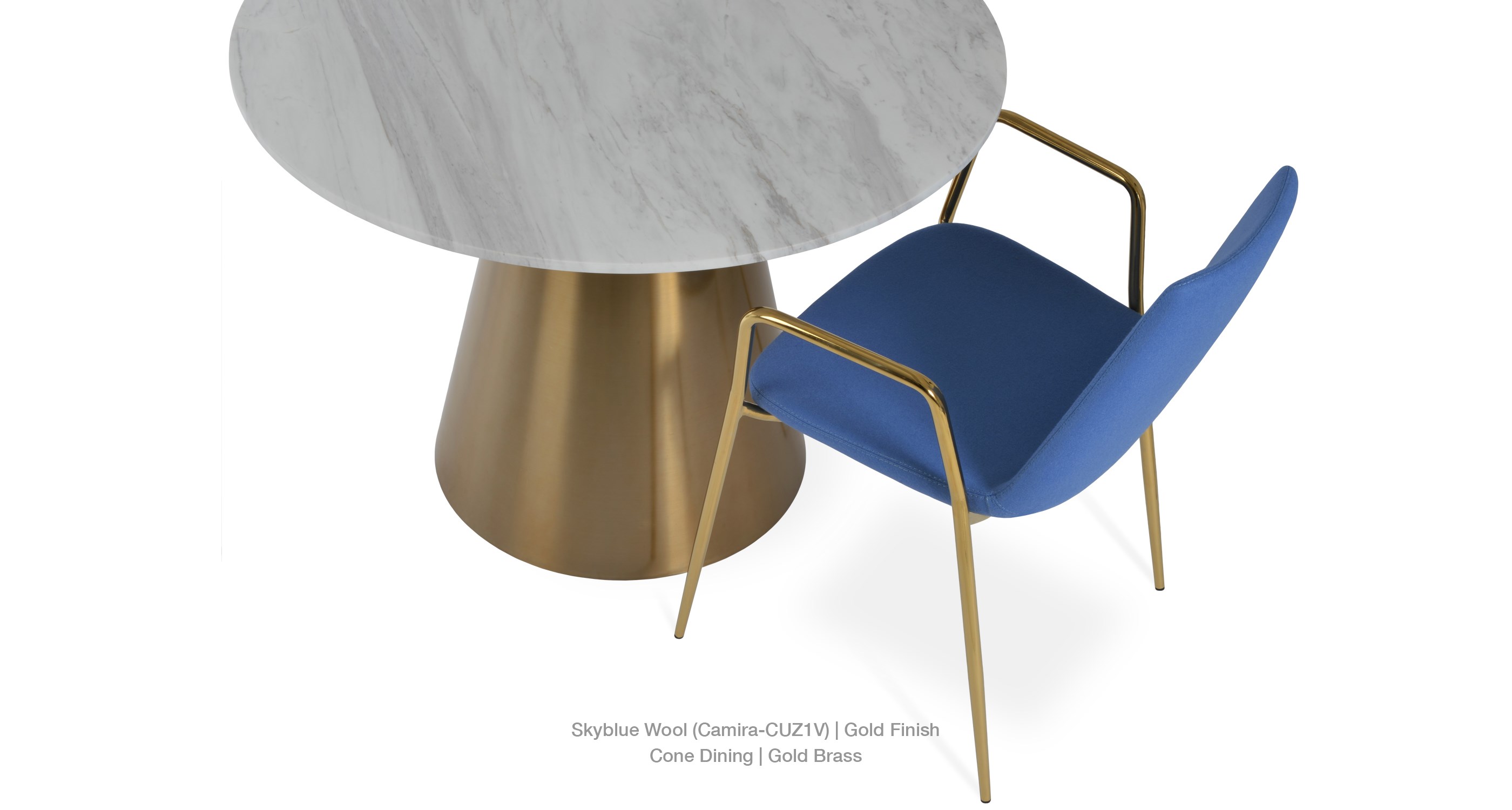 skyblue wool - cone dining