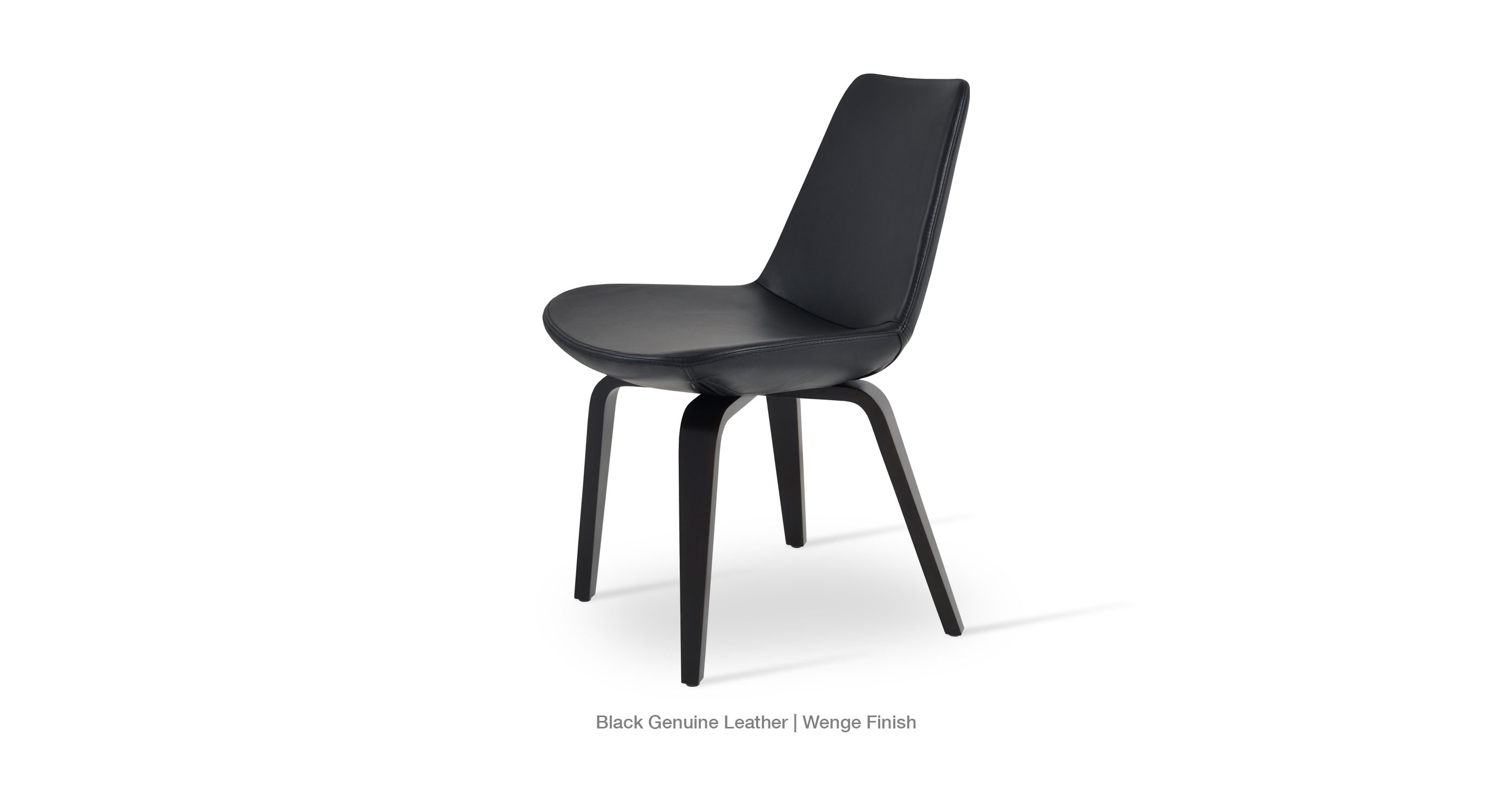 Eiffel Plywood Black Genuine Leather