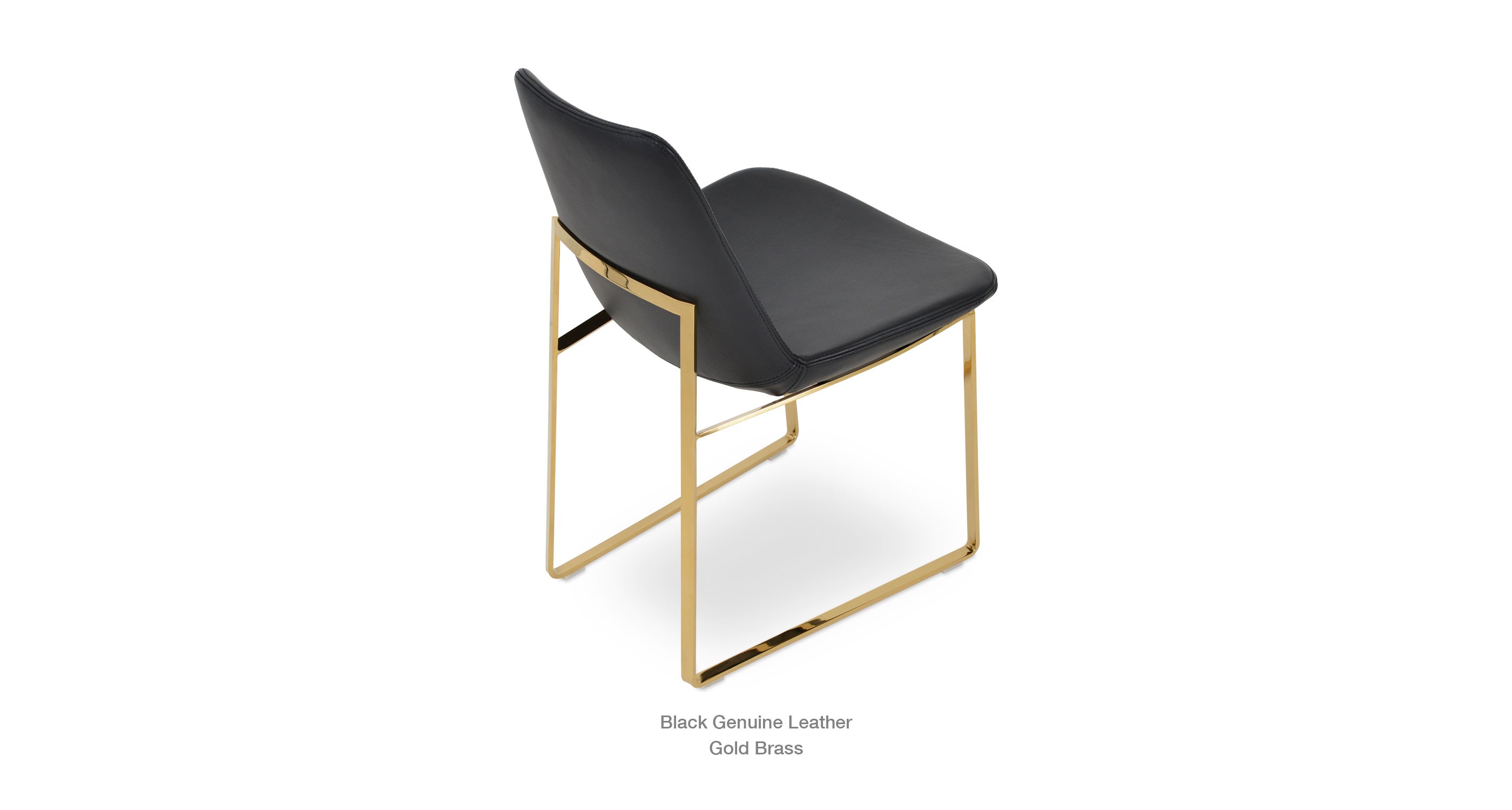 Black leather gold brass