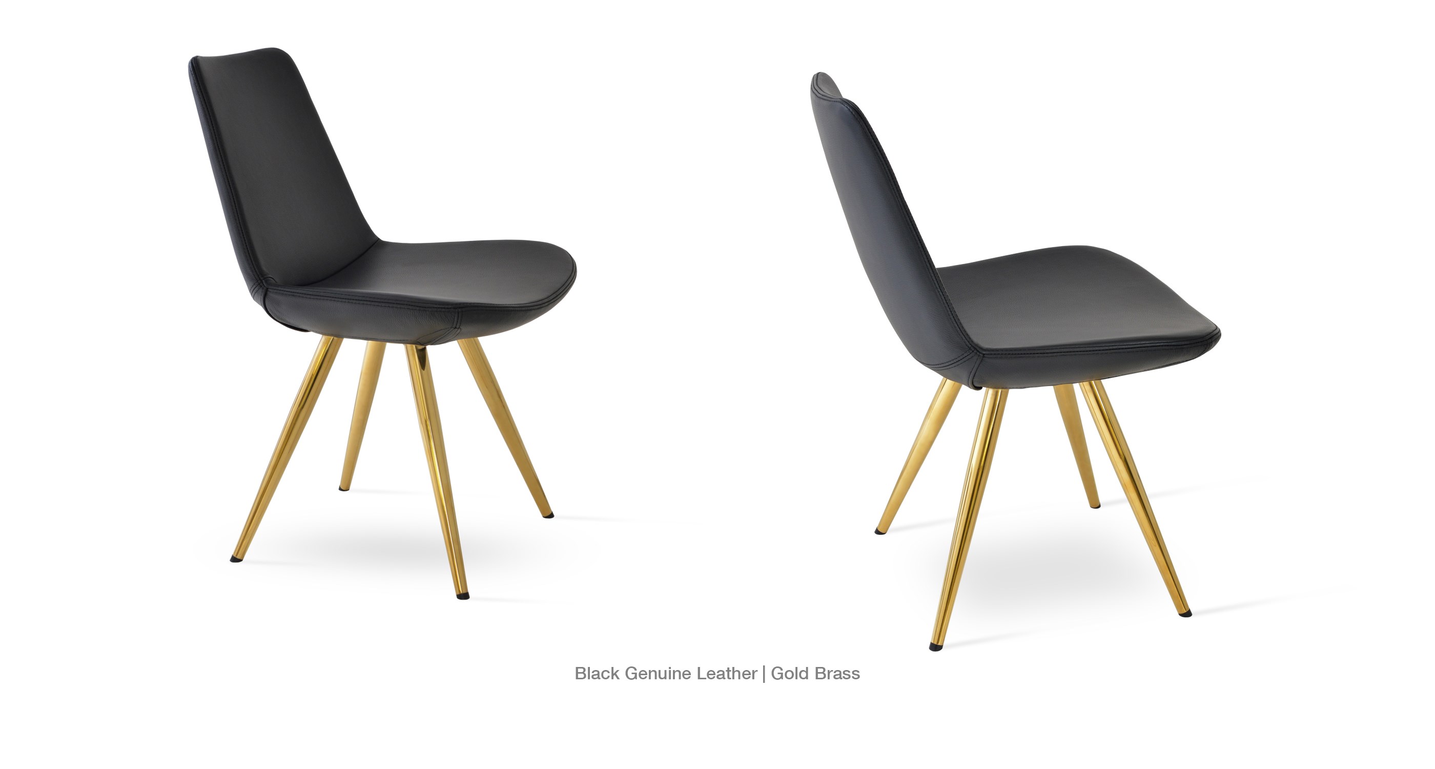 black leather - gold