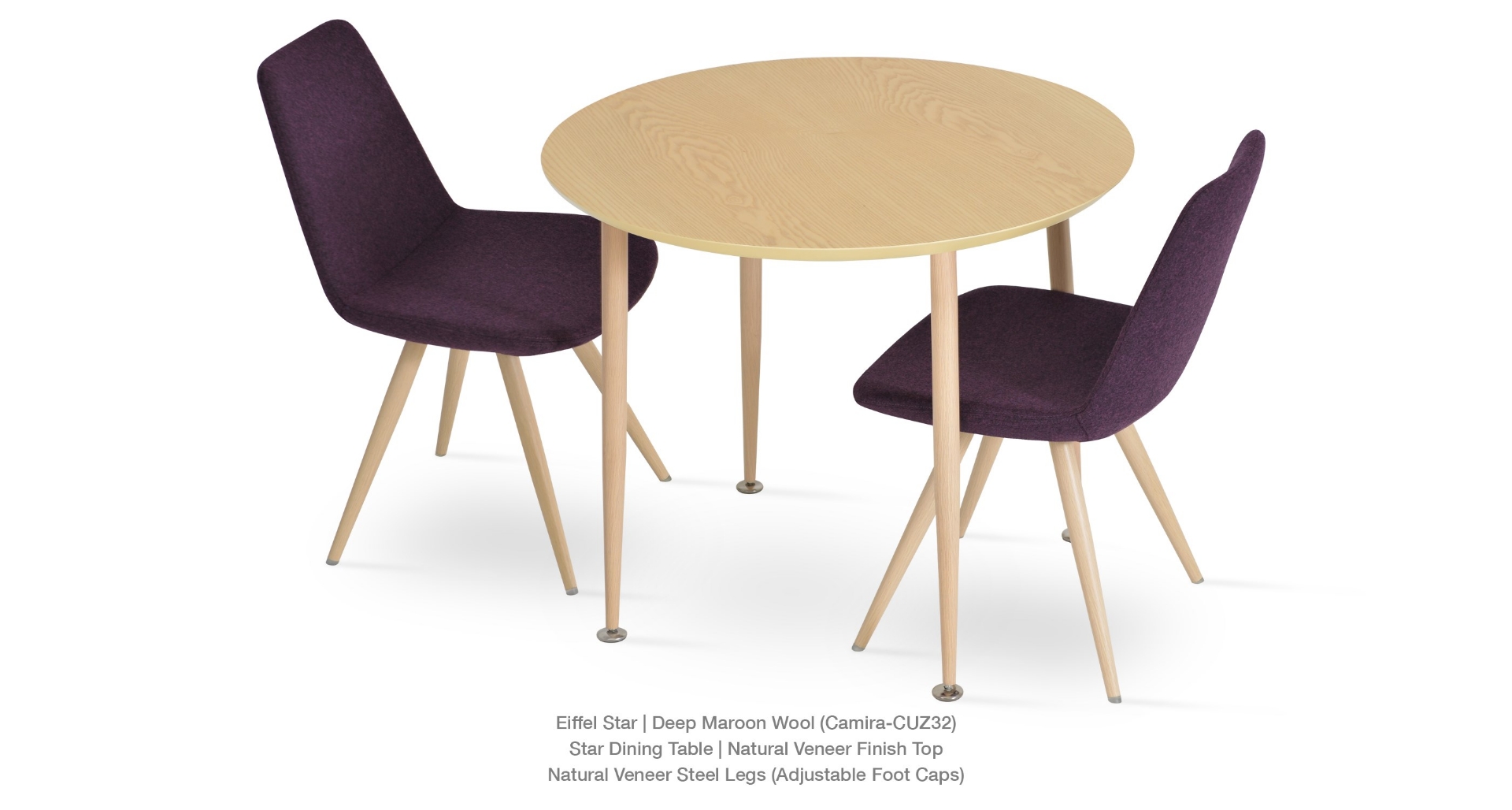 Eiffel Star Deep Maroon - Star Dining Table