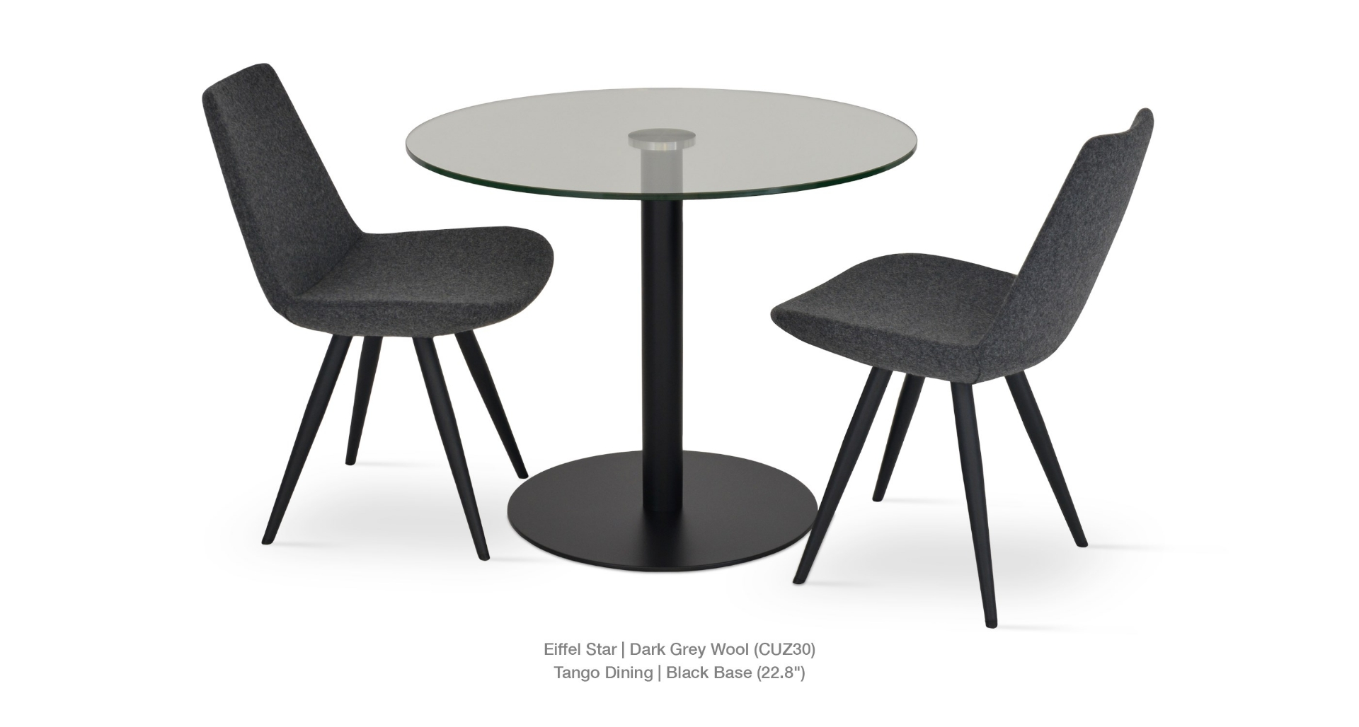 dark grey wool - tango dining black base