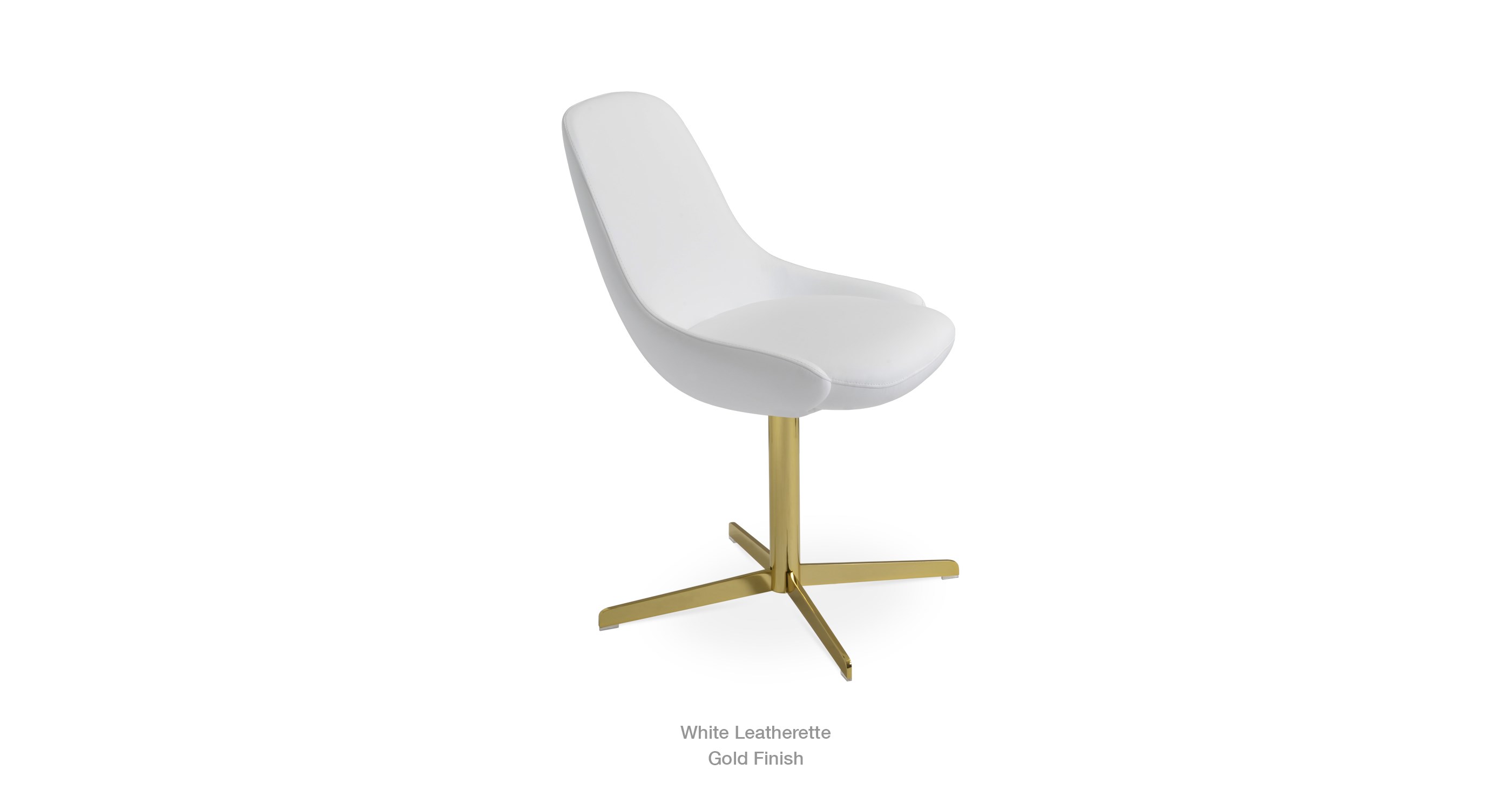 white leatherette - gold