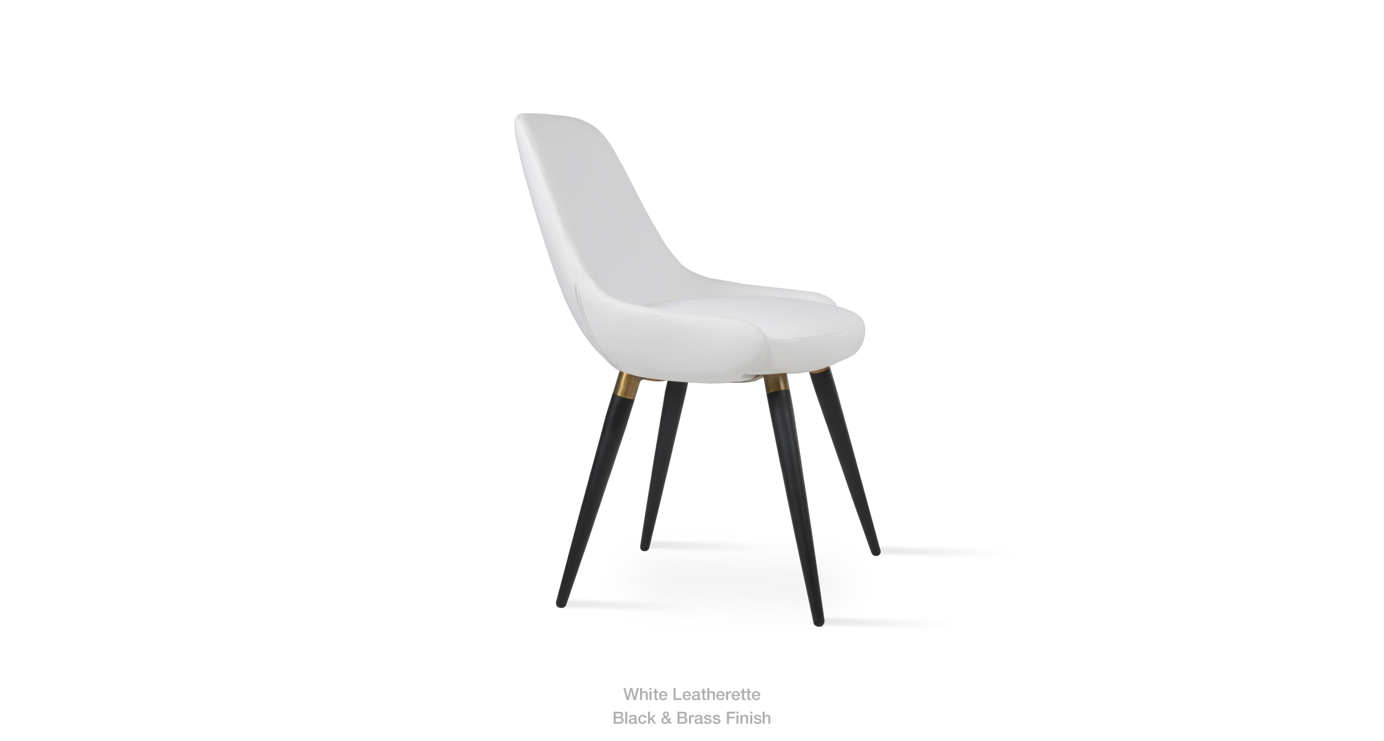 white leatherette - black