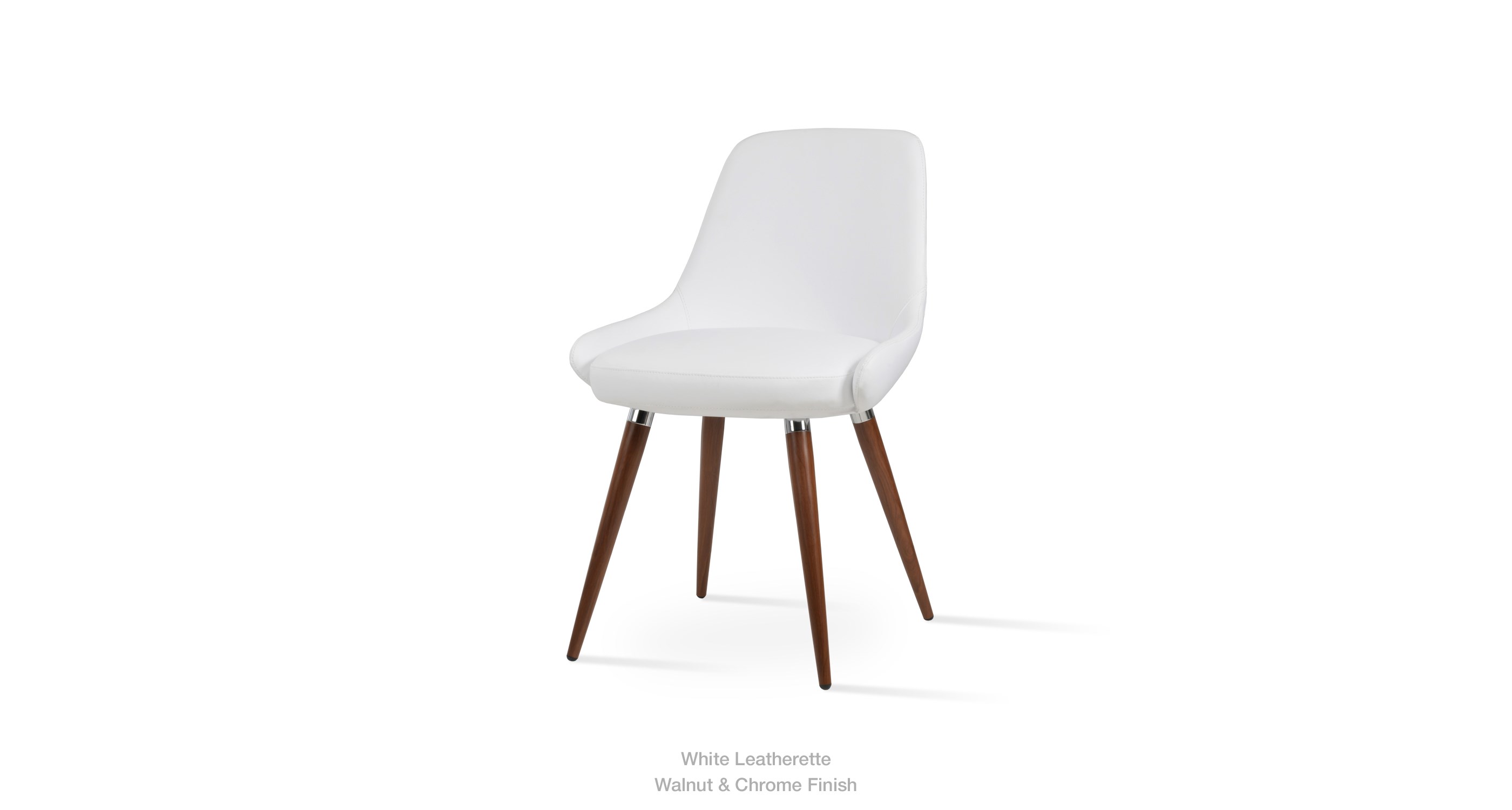 white leatherette - walnut