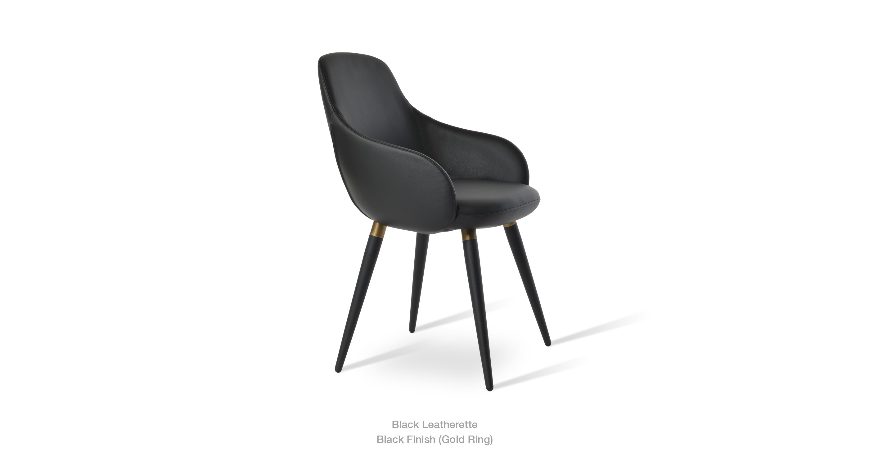 Gazel Arm Ana Black Leatherette