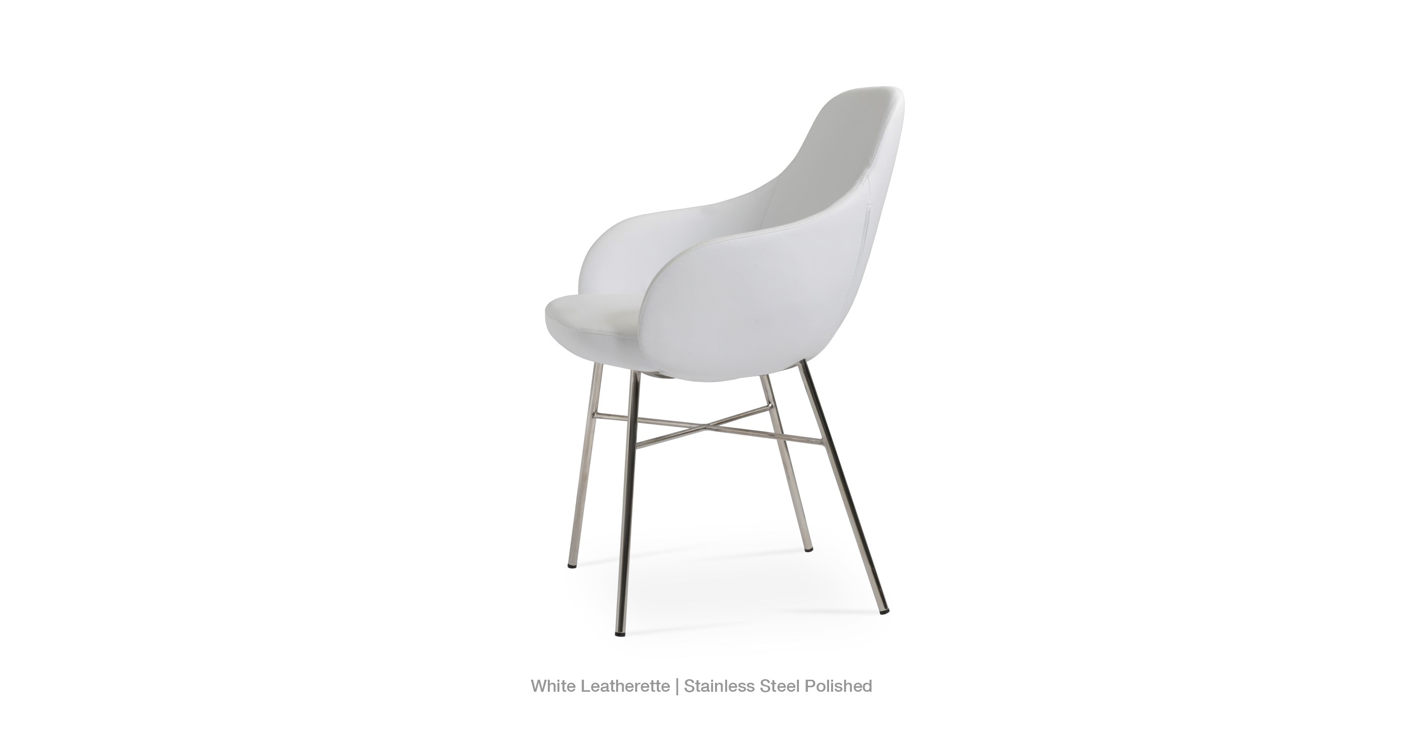 Gazel Arm Cross White Leatherette