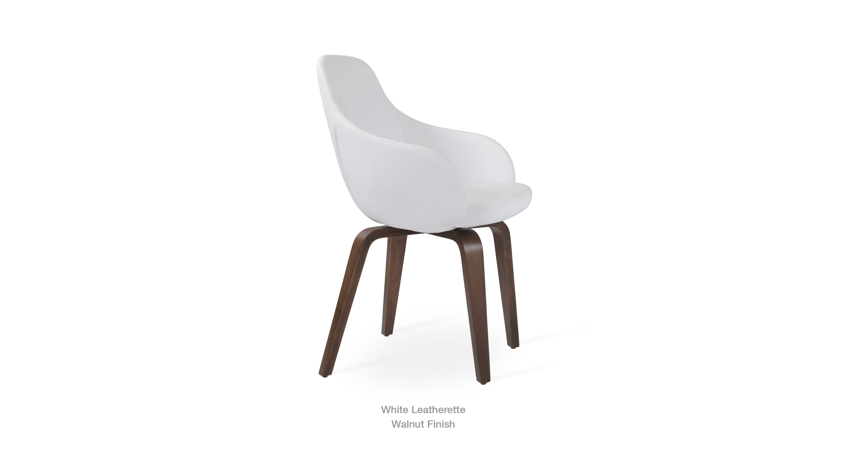 white leathertte - walnut