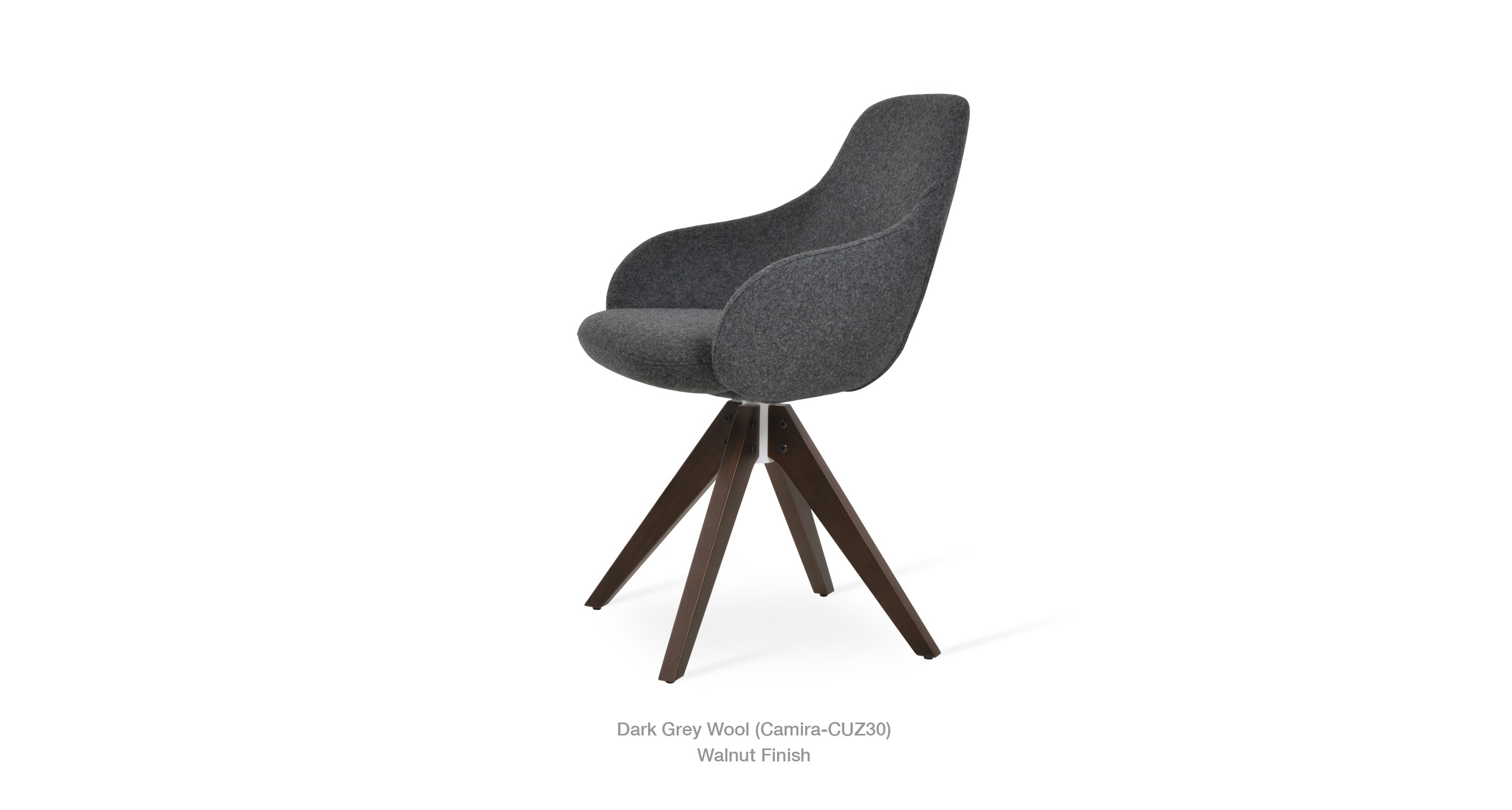 Gazel Arm Dark Grey Wool Walnut