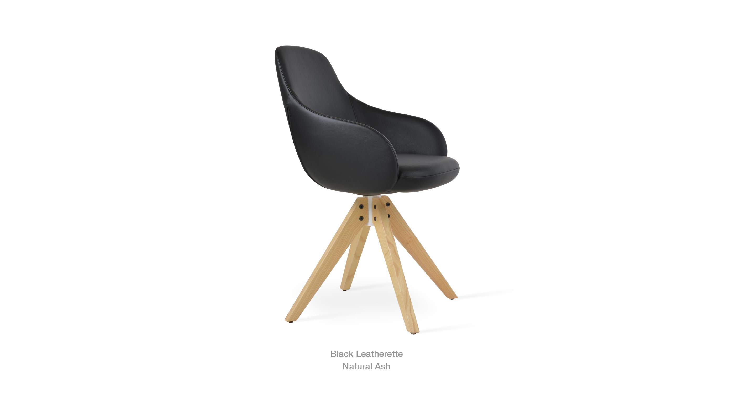 Gazel Arm Pyramid Black Leatherette