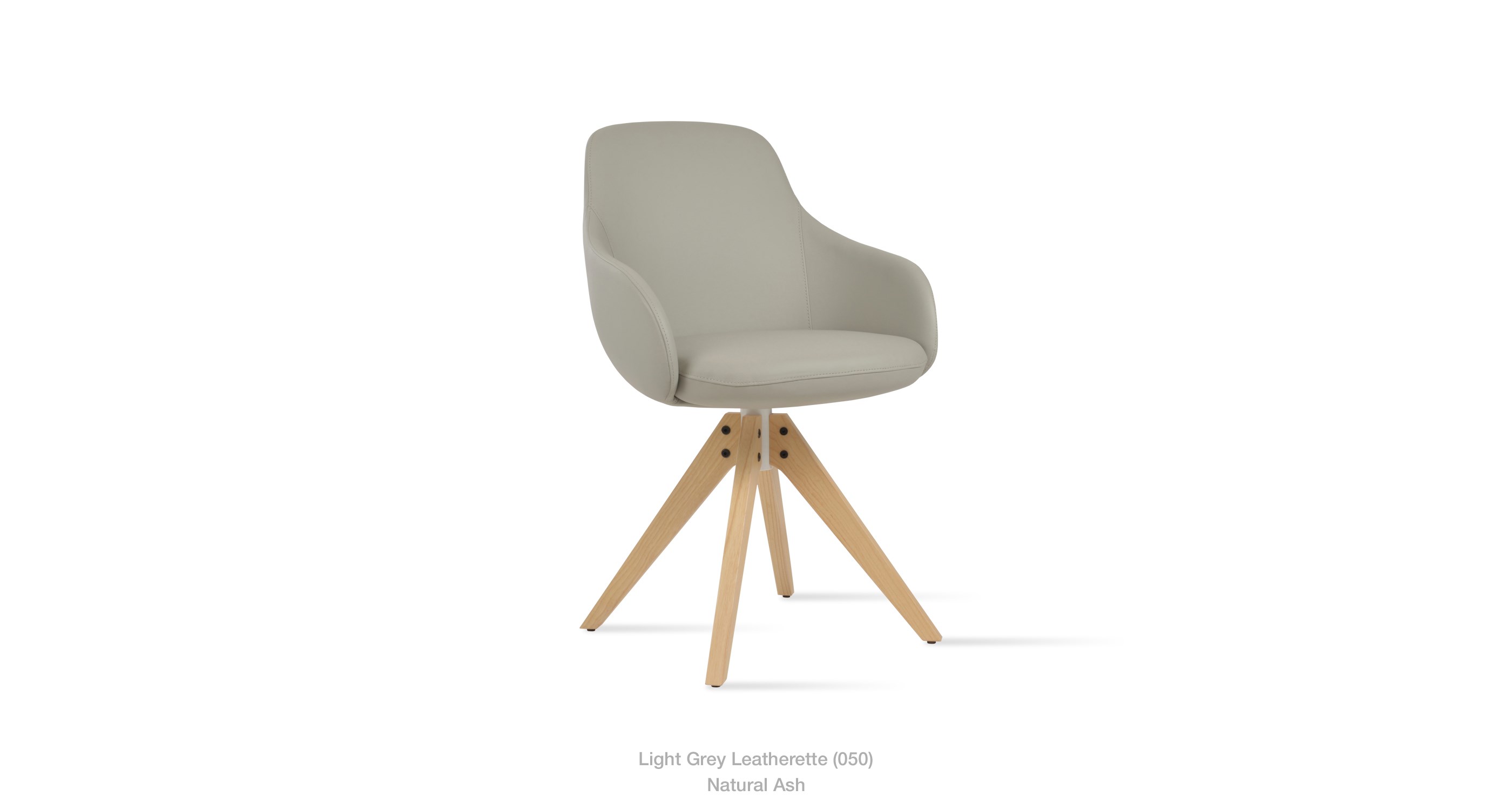 light grey leatherette - natural ash
