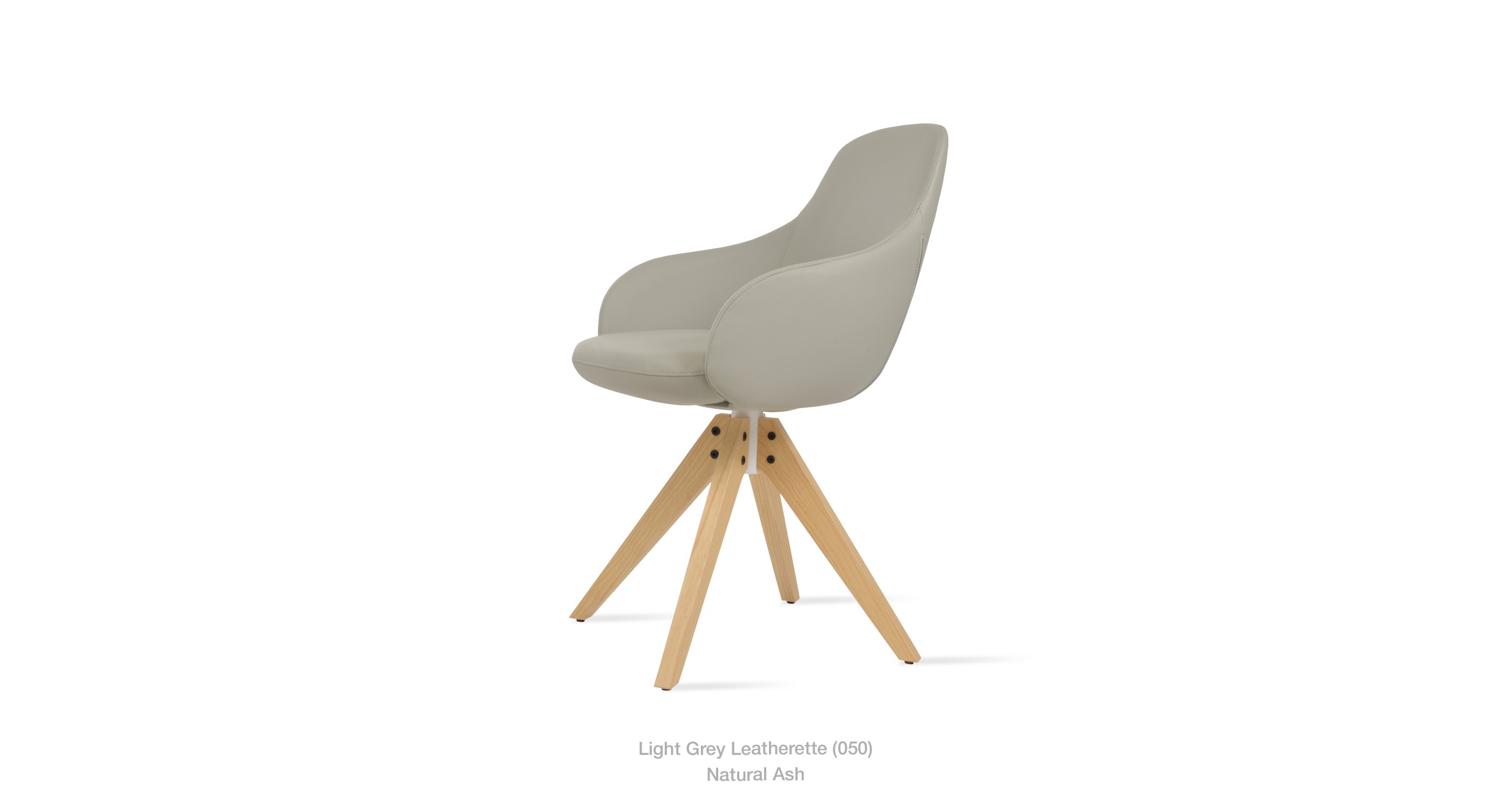light grey leatherette - natural ash