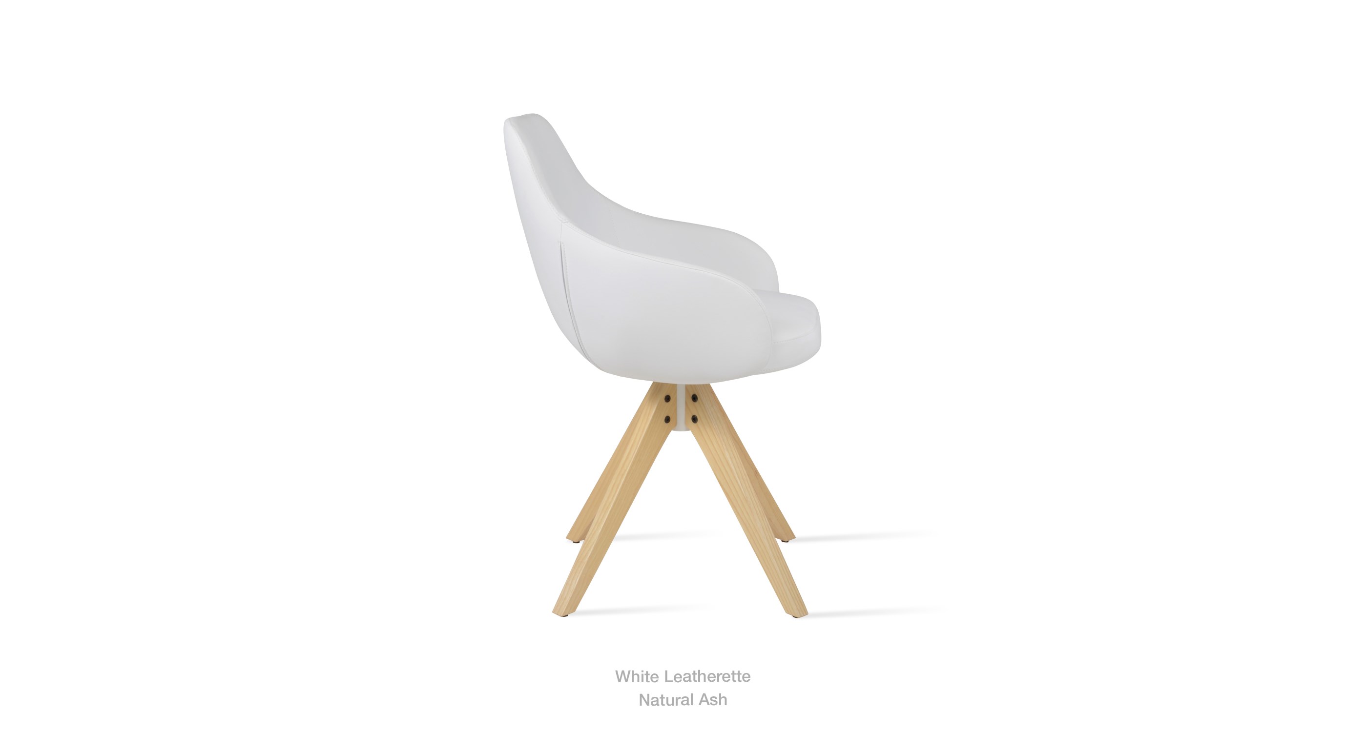 white leatherette - natural ash