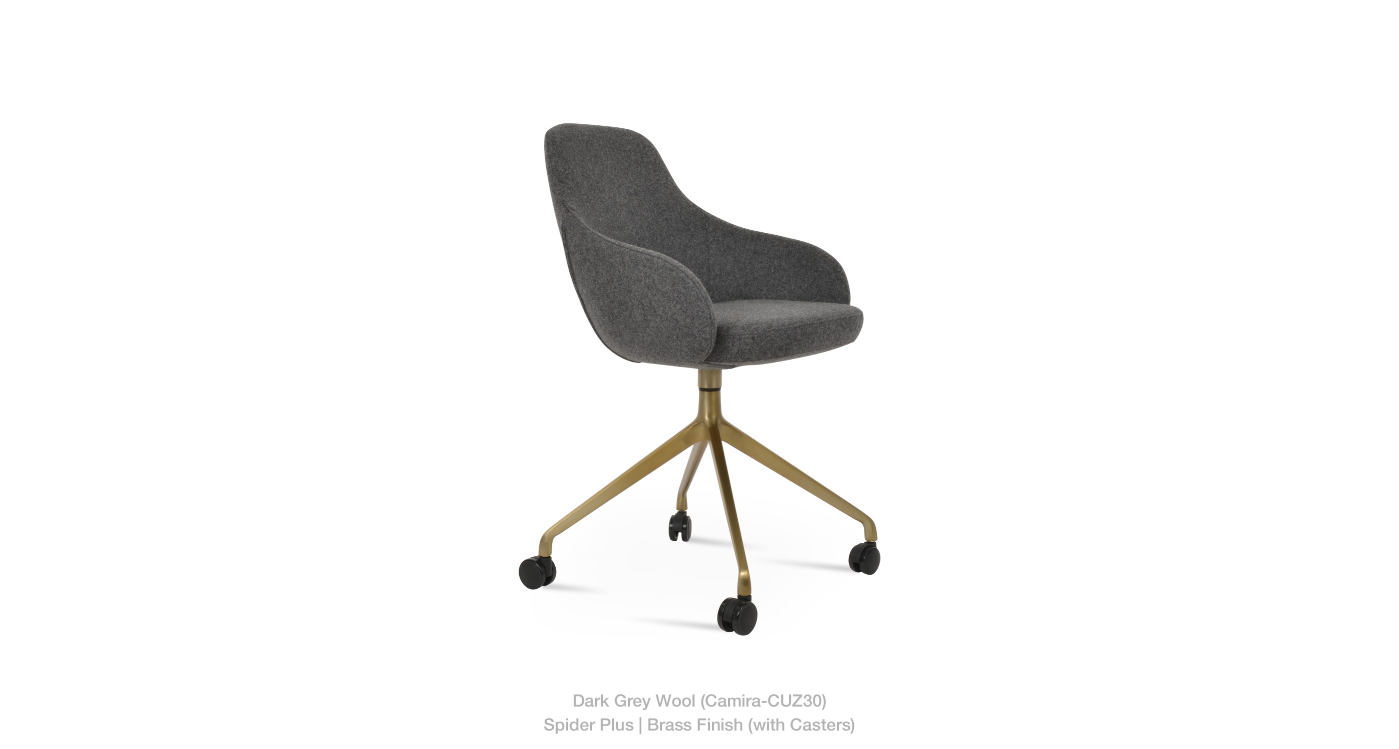 dark grey wool - brass