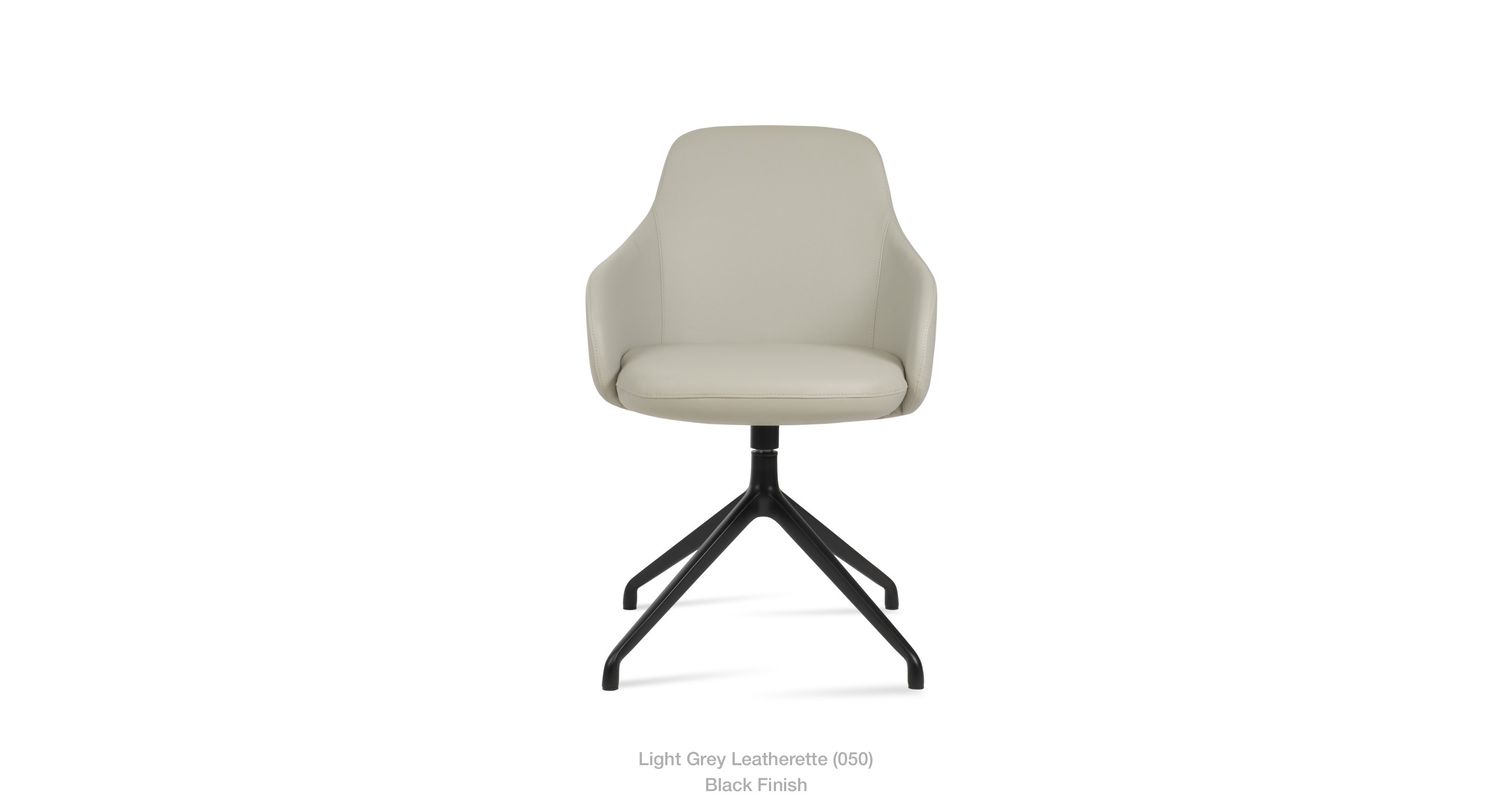 light grey leatherette - black
