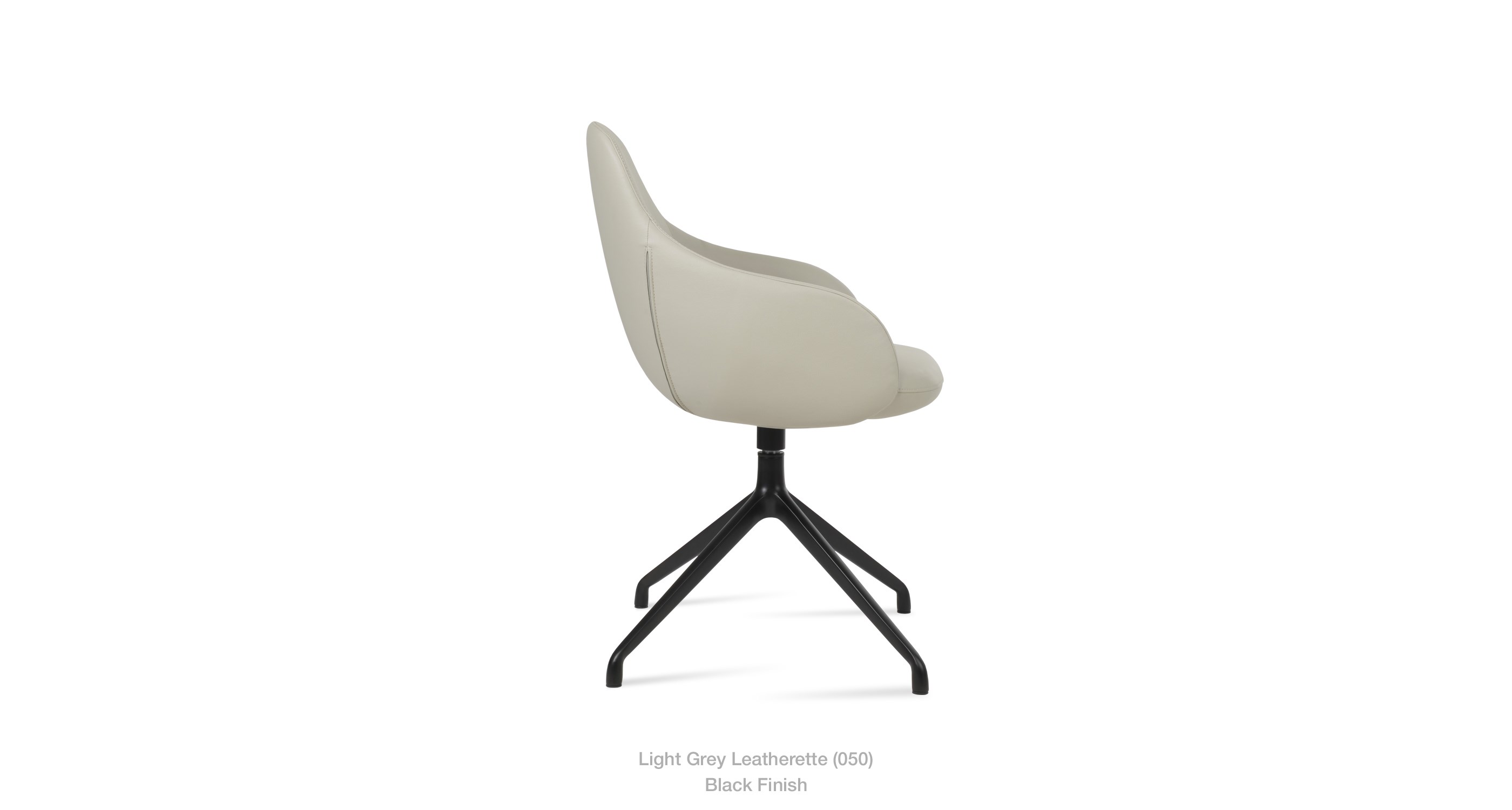 light grey leatherette - black