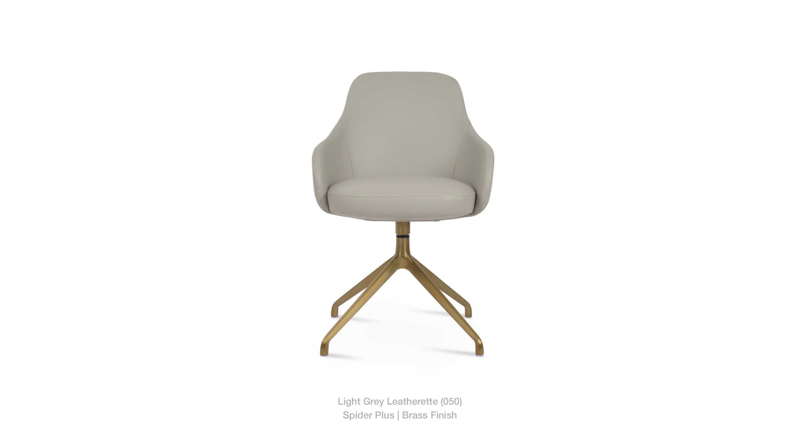 light grey leatherette - brass