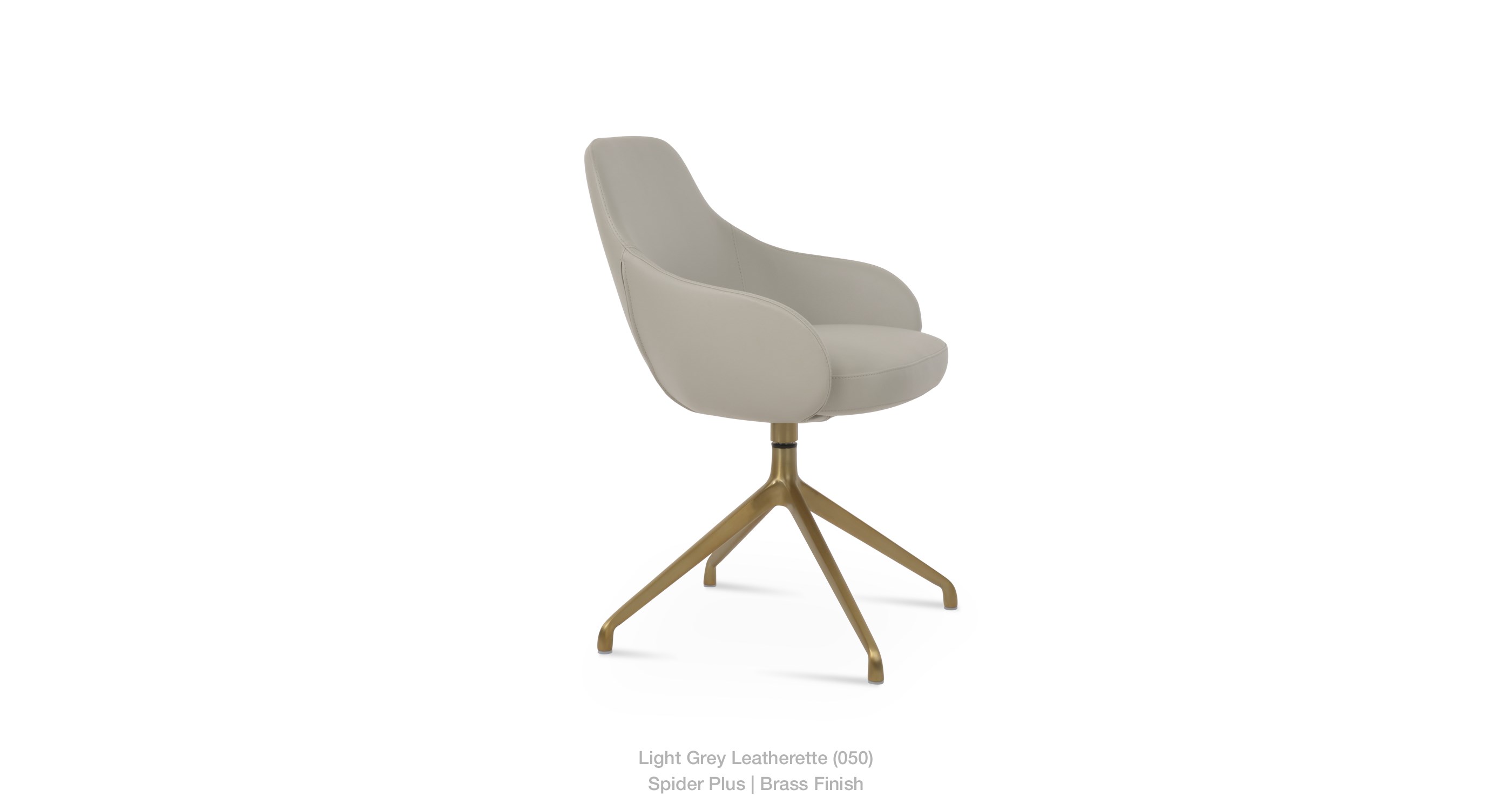 light grey leatherette - brass