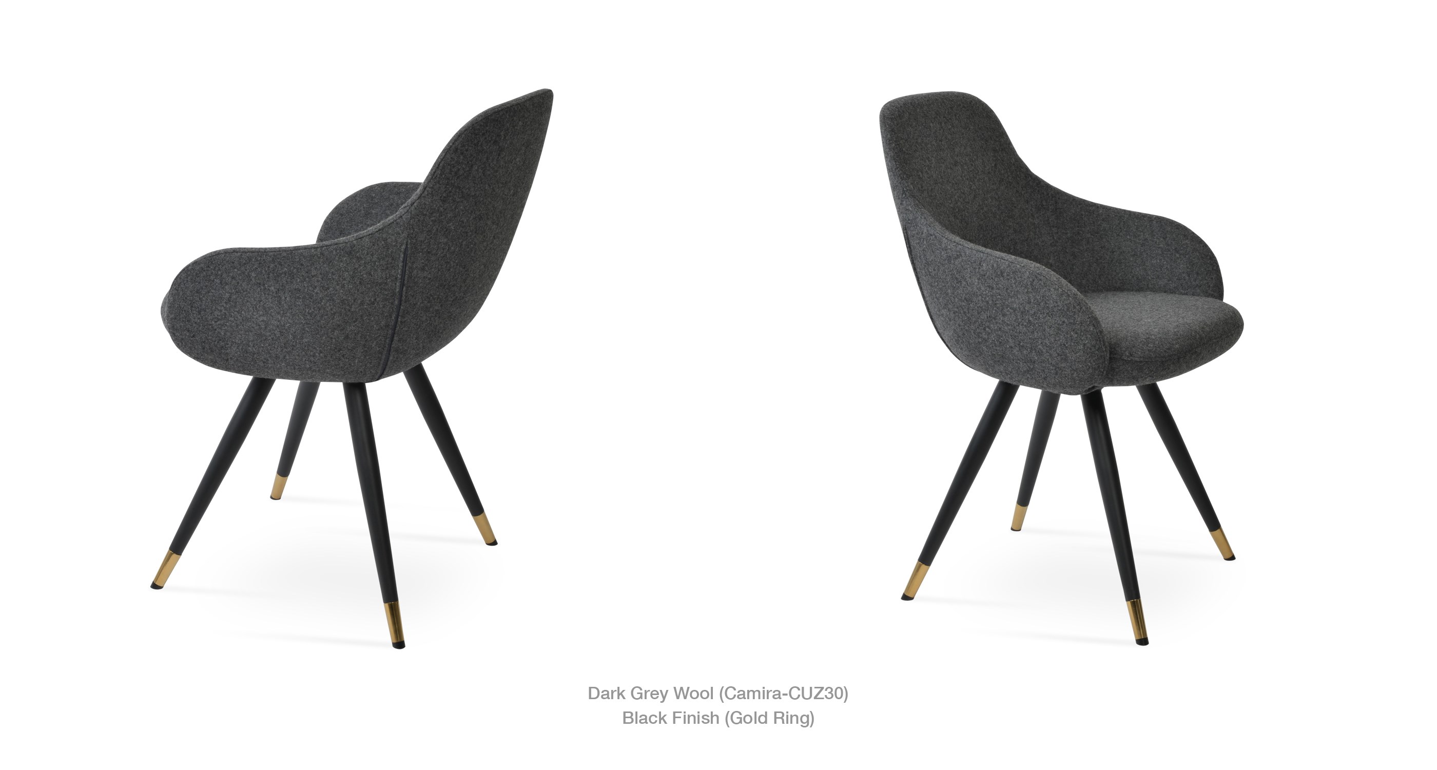 dark grey wool - gold