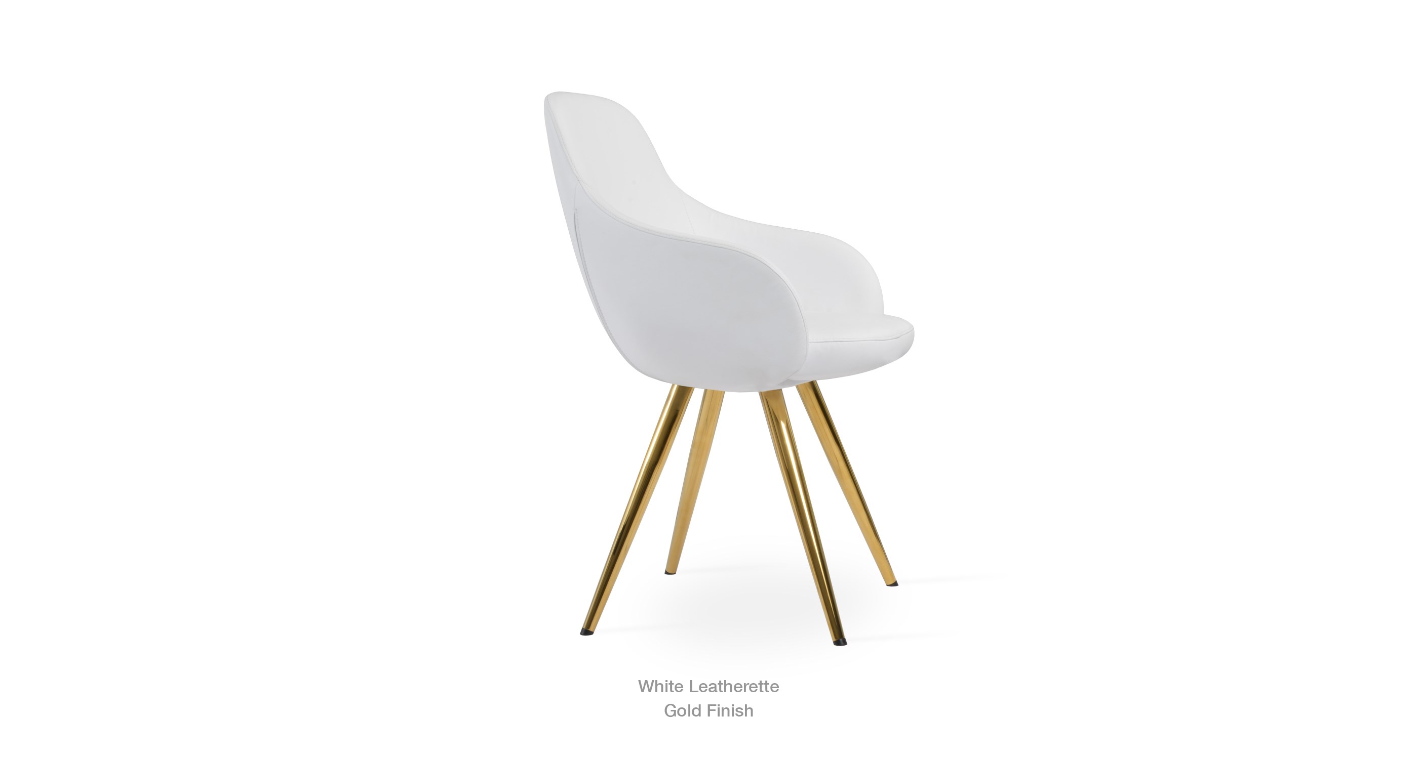 white leatherette - gold