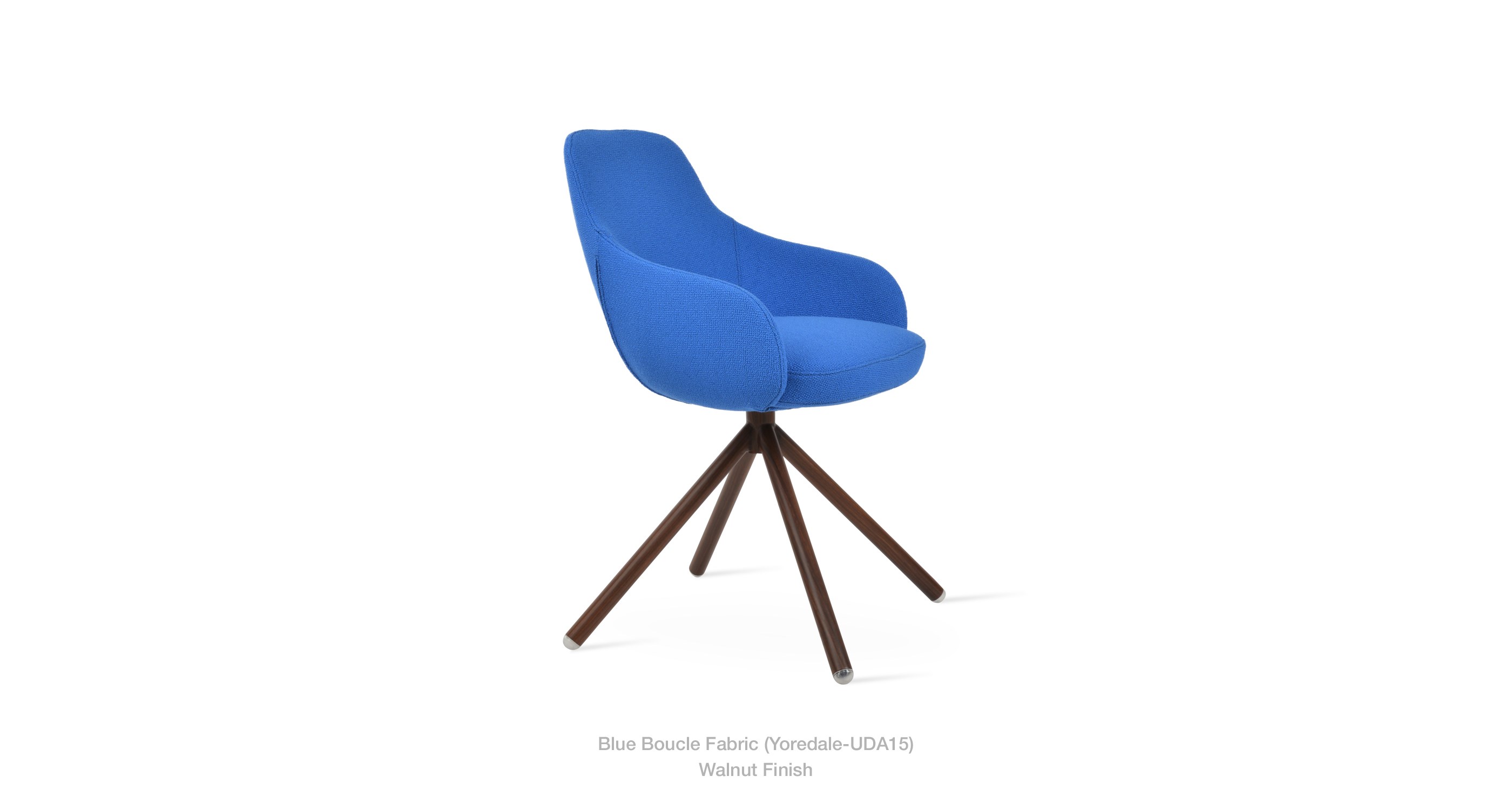 blue boucle - walnut