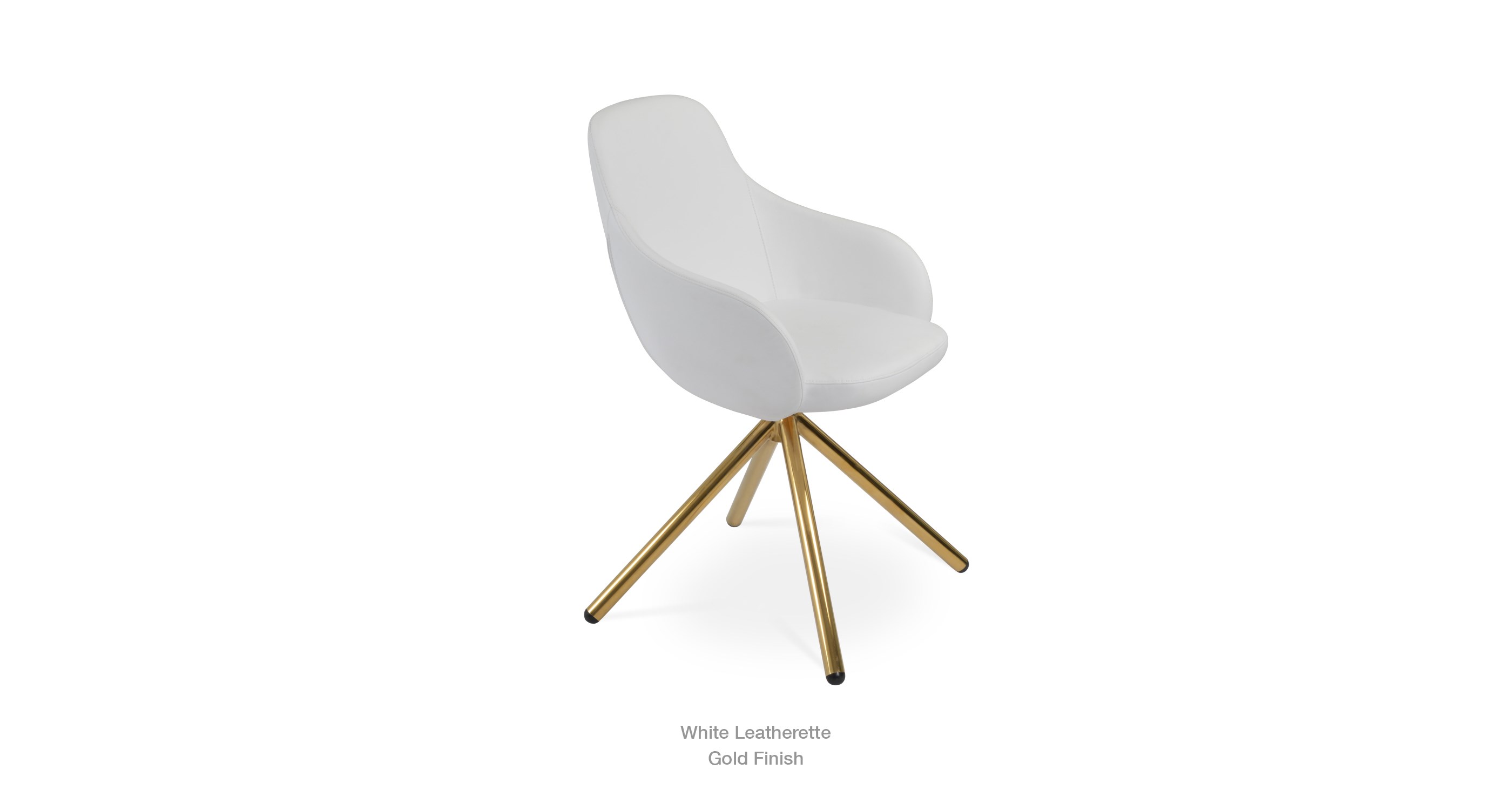 white leathertte - gold