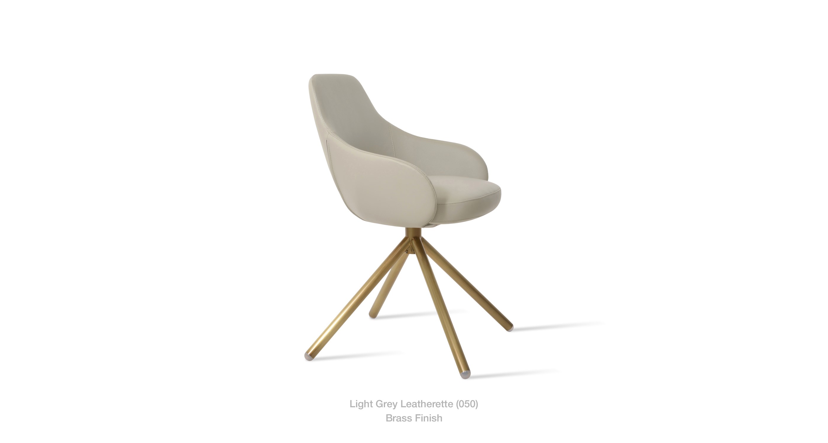 light grey leatherette - brass
