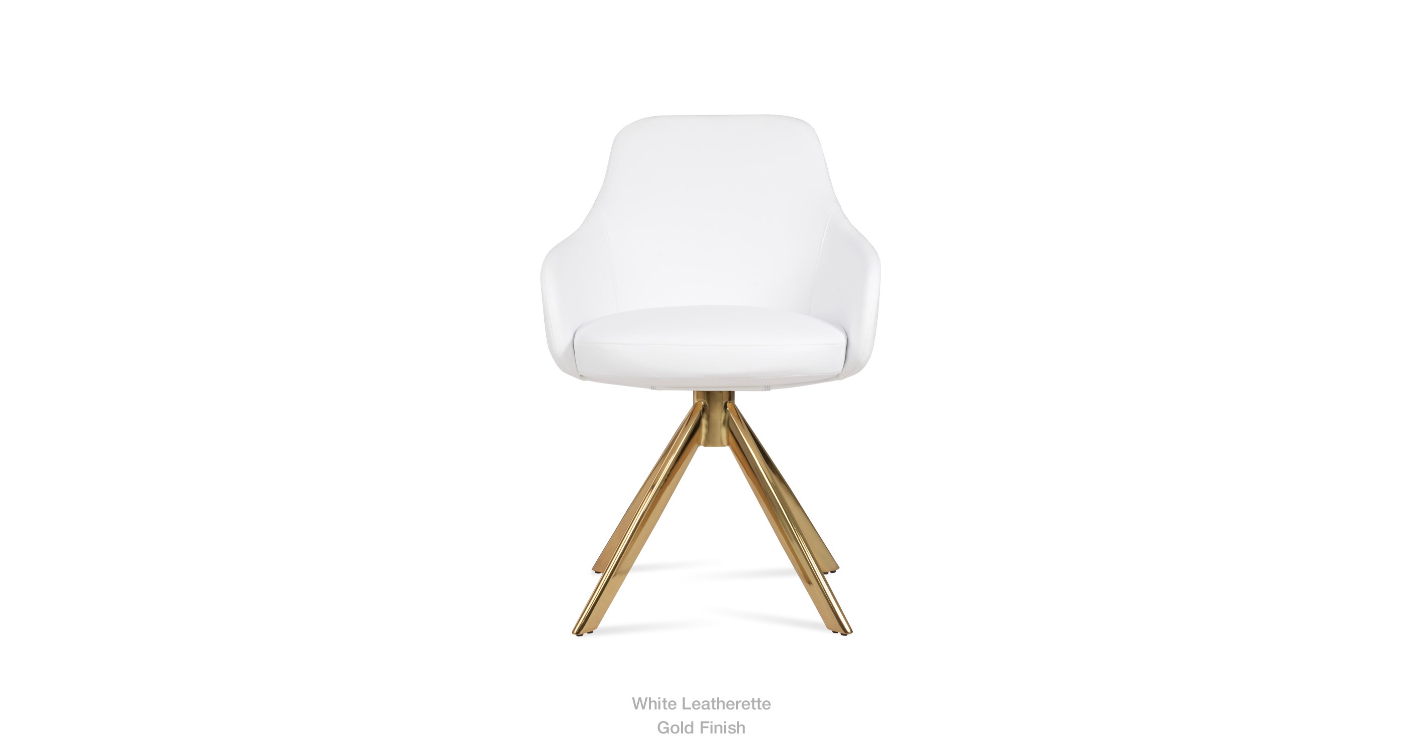 white leatherette - gold