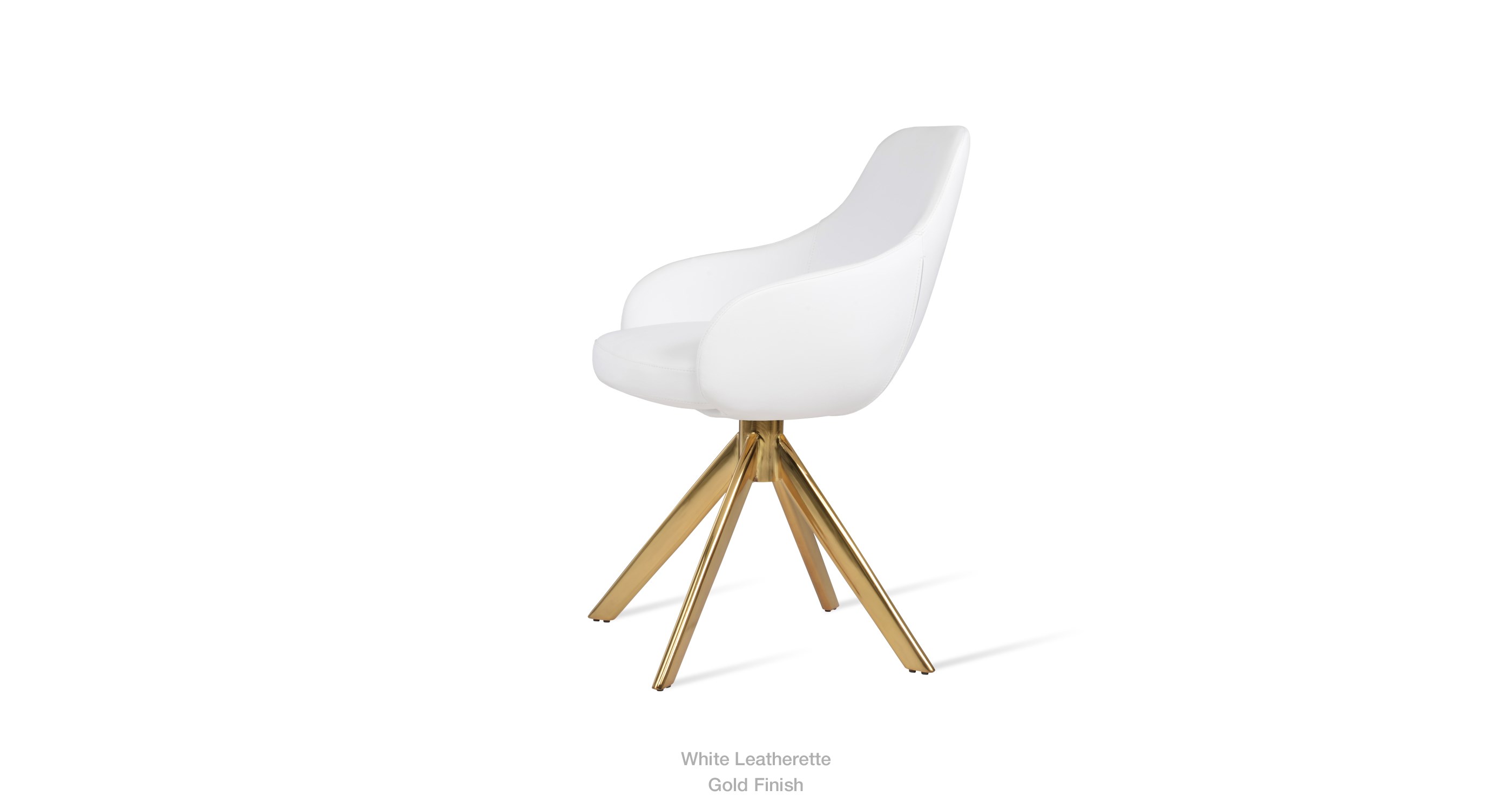 white leatherette - gold