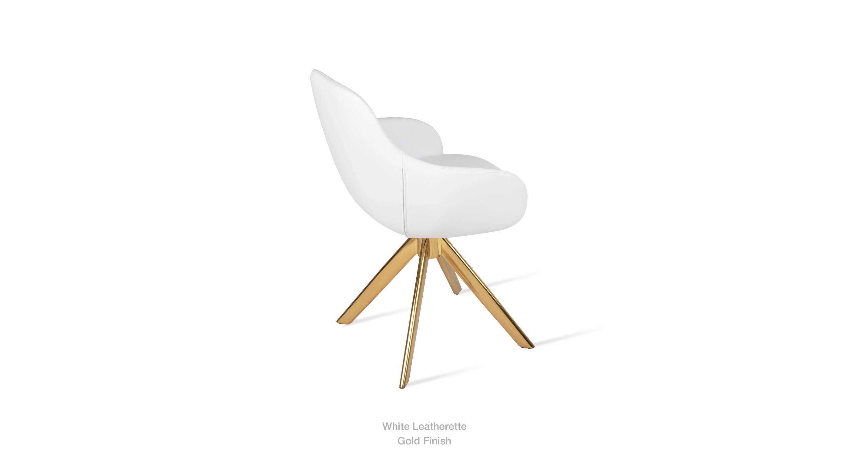 white leatherette - black - brass