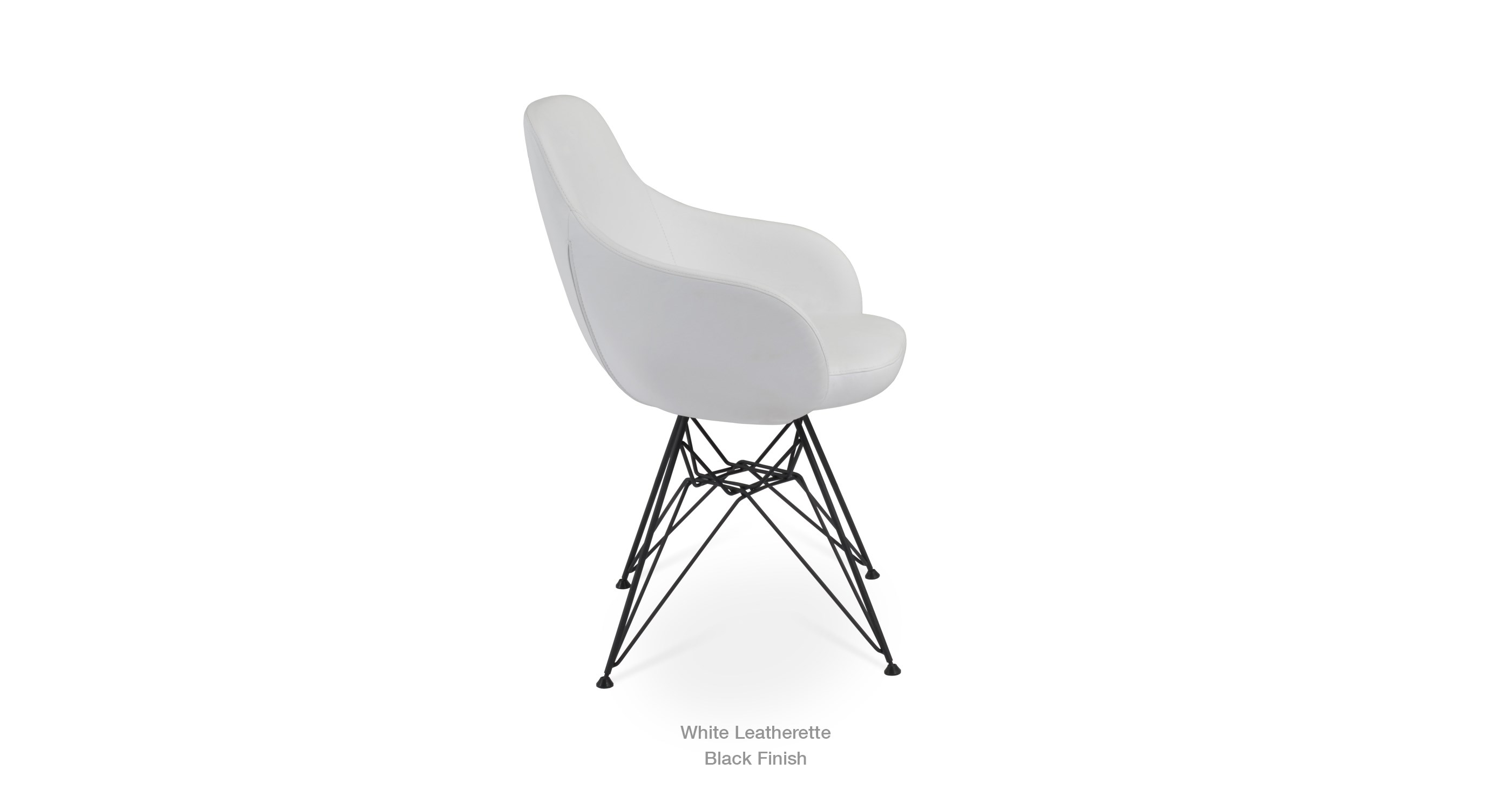 white leathertte - black