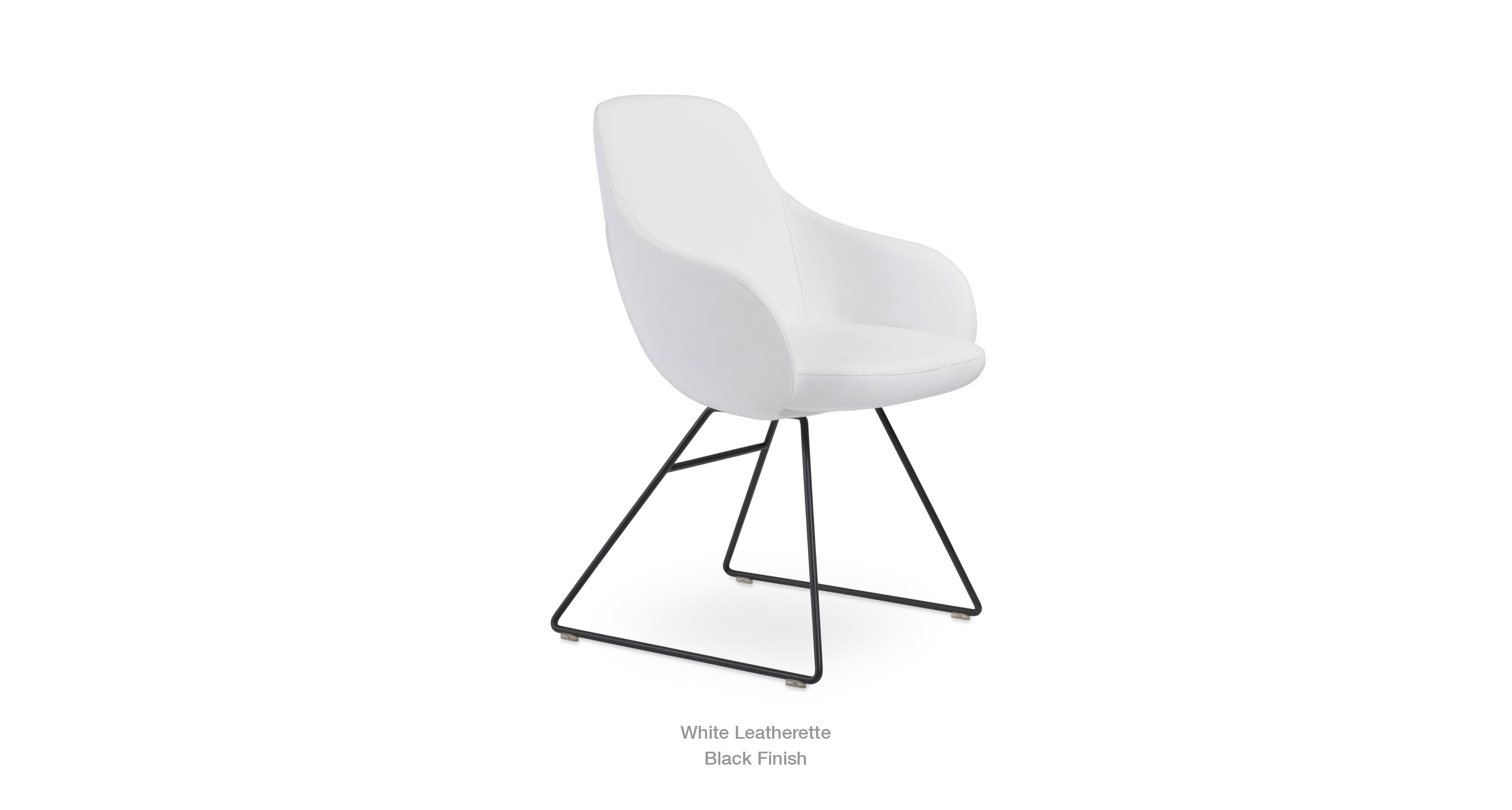 white leathertte - black