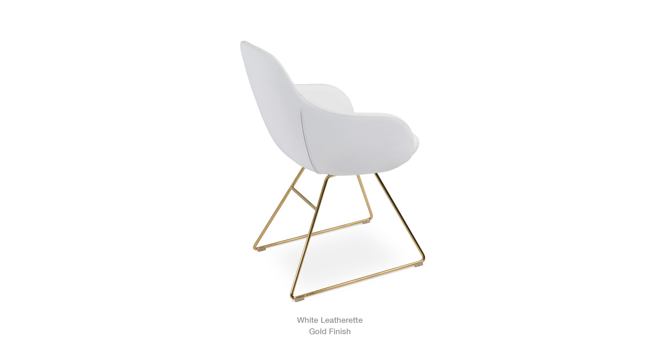 white leathertte - gold