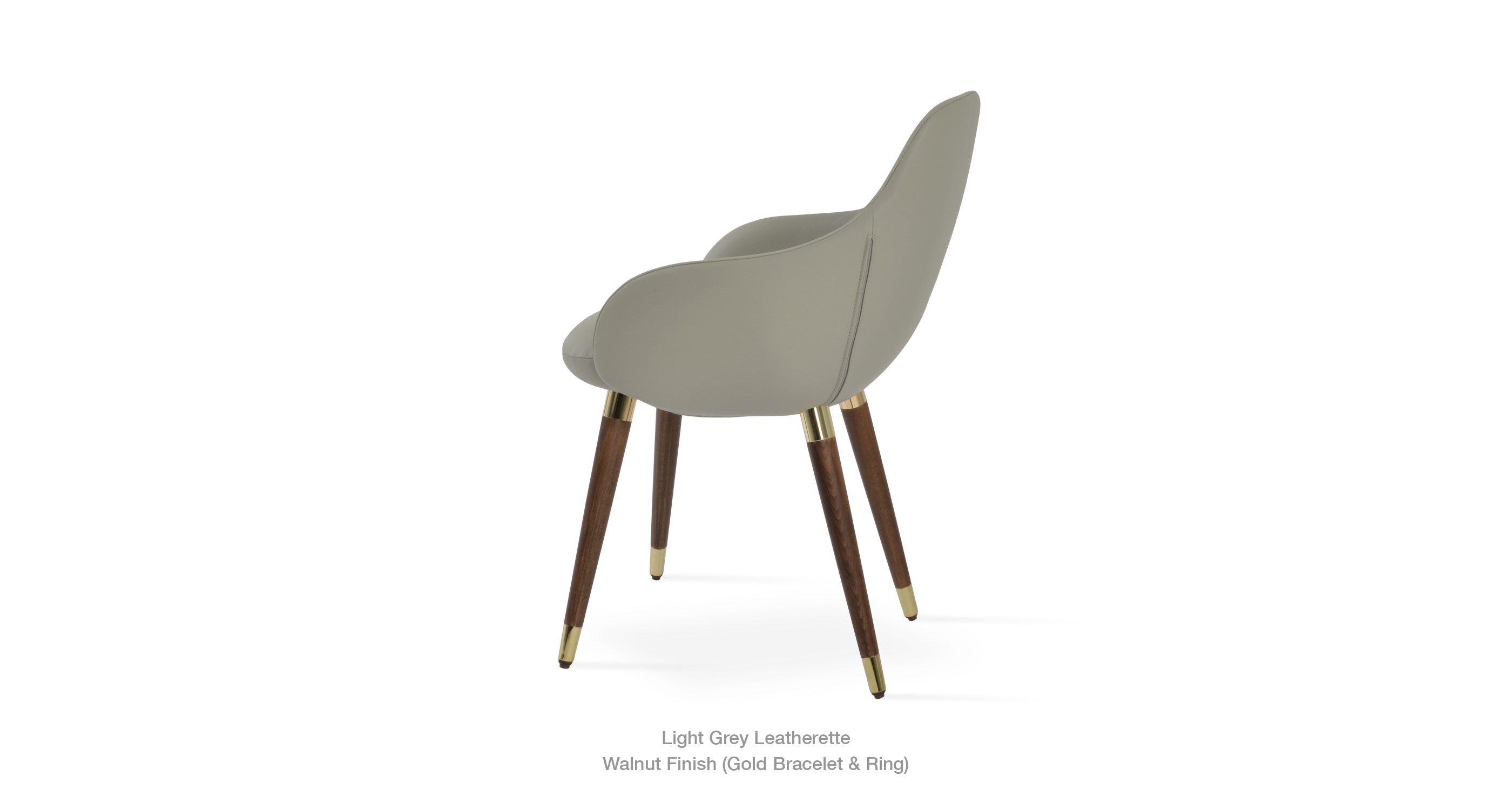Gazel Wood Light Grey Leatherette Gold