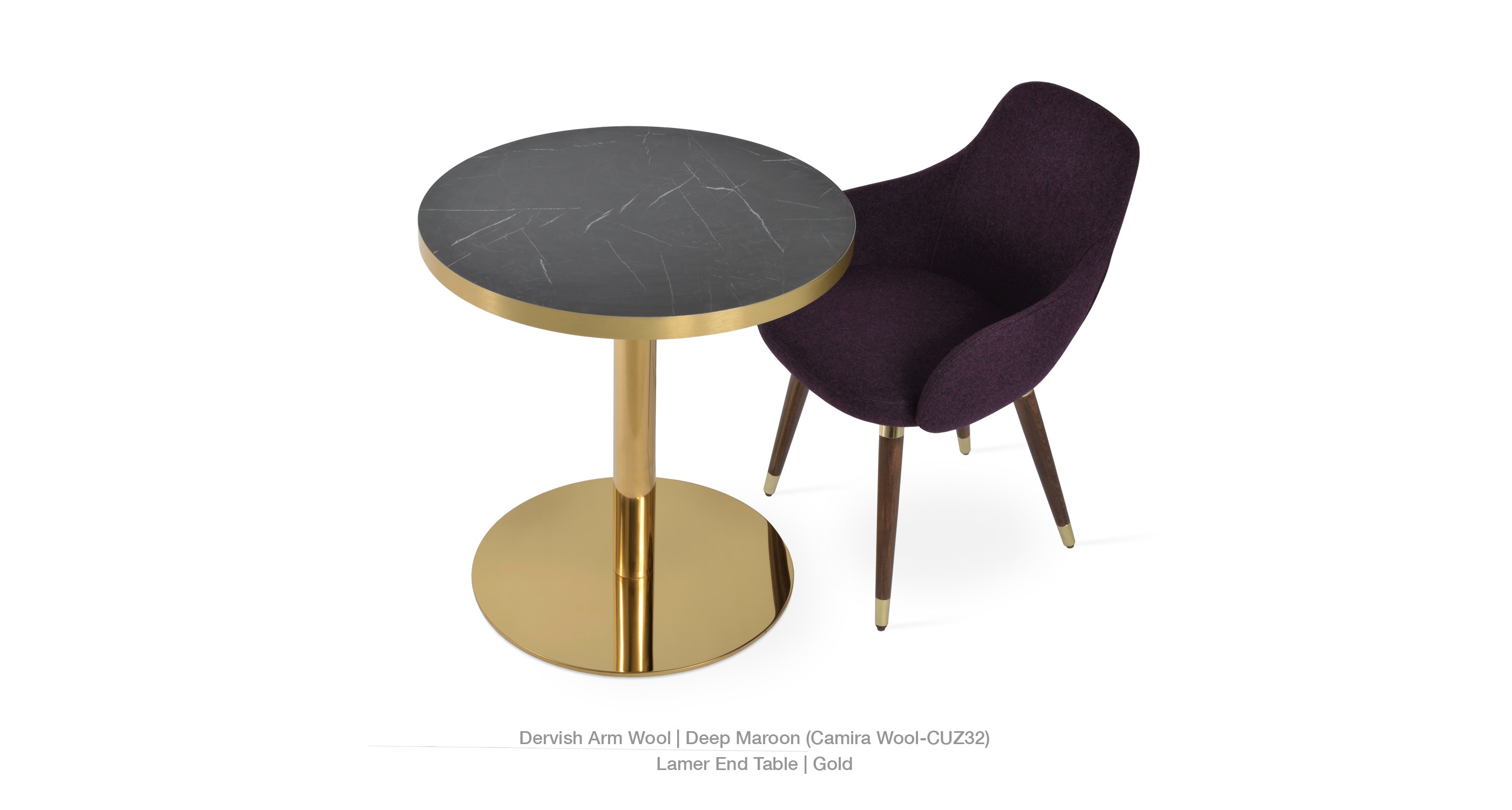deep maroon - lamer table
