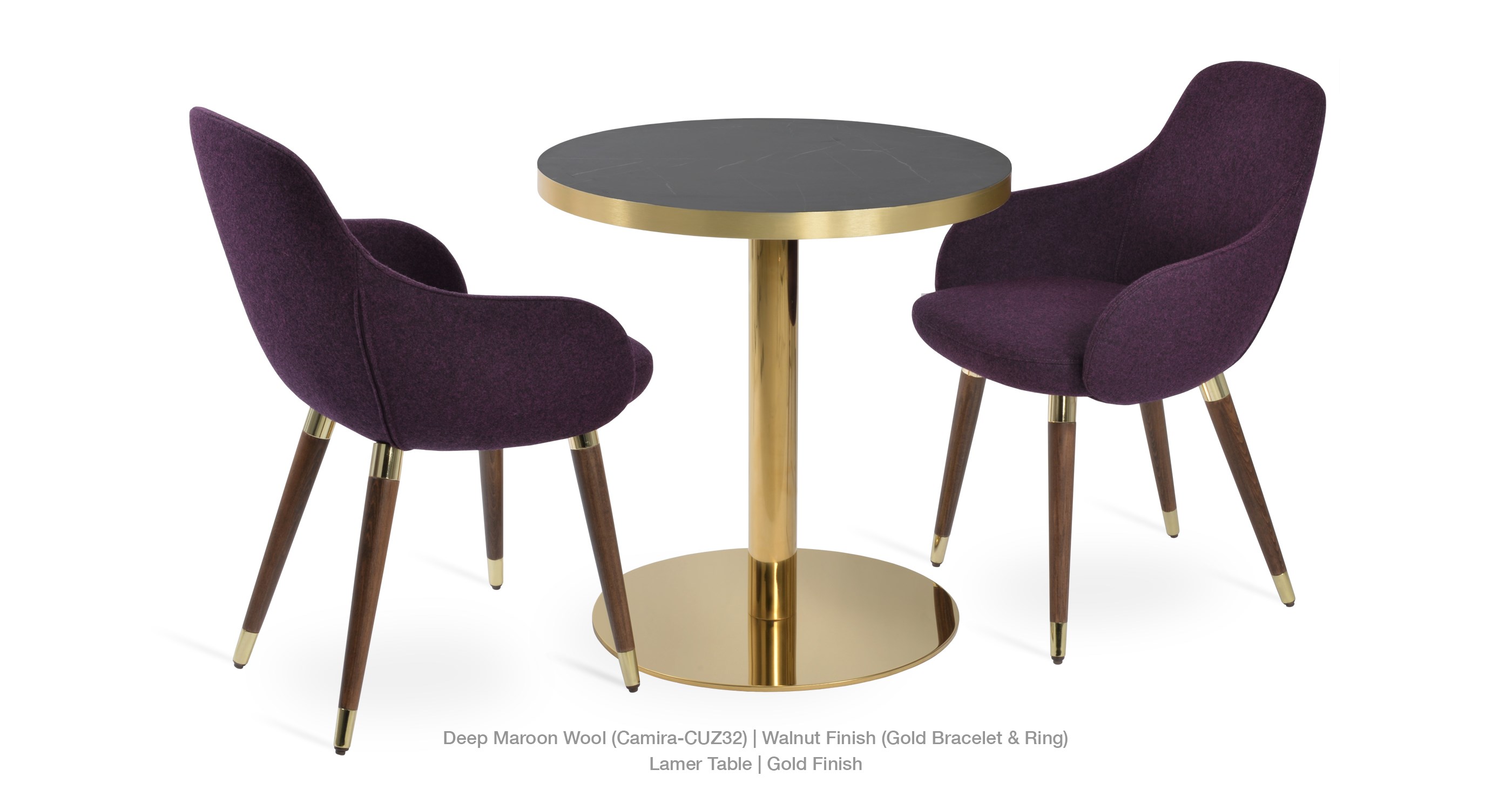 deep maroon wool - lamer table