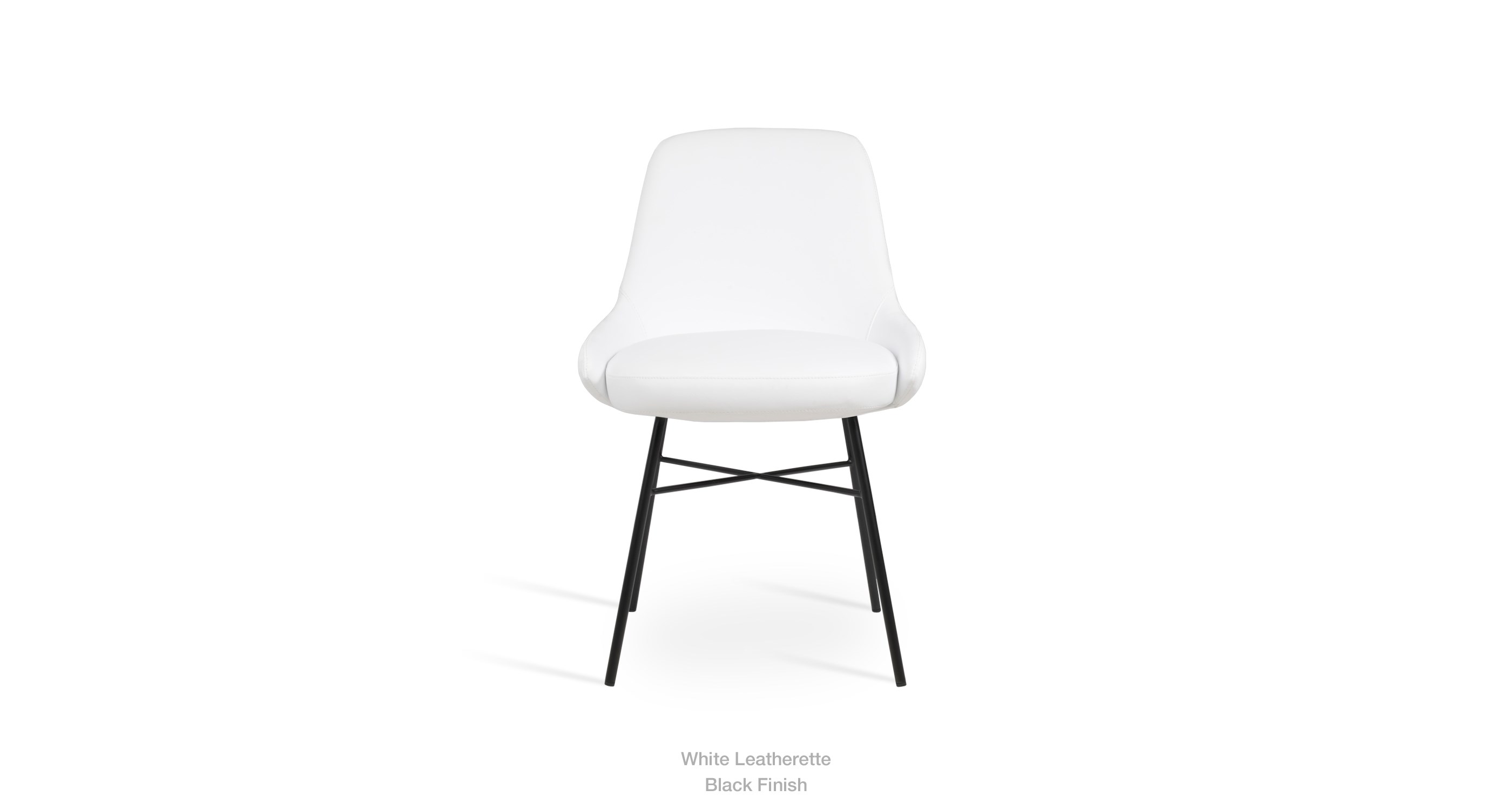 white leatherette - black