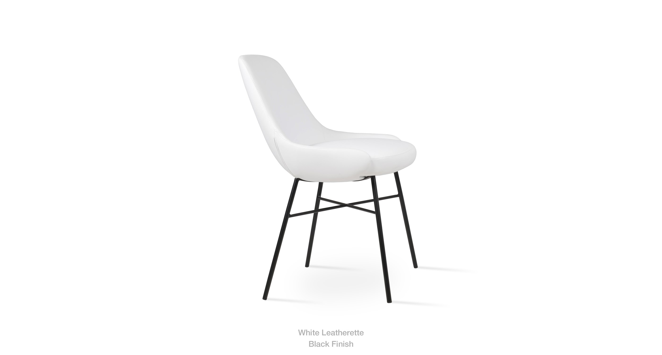 white leatherette - black