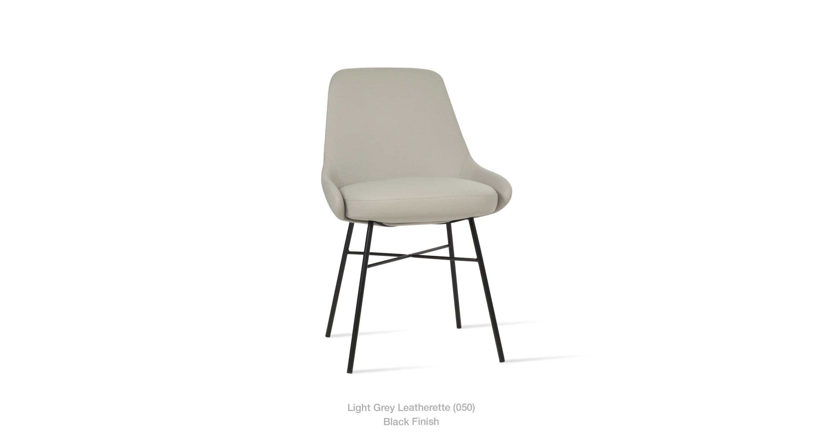 light grey leatherette - black