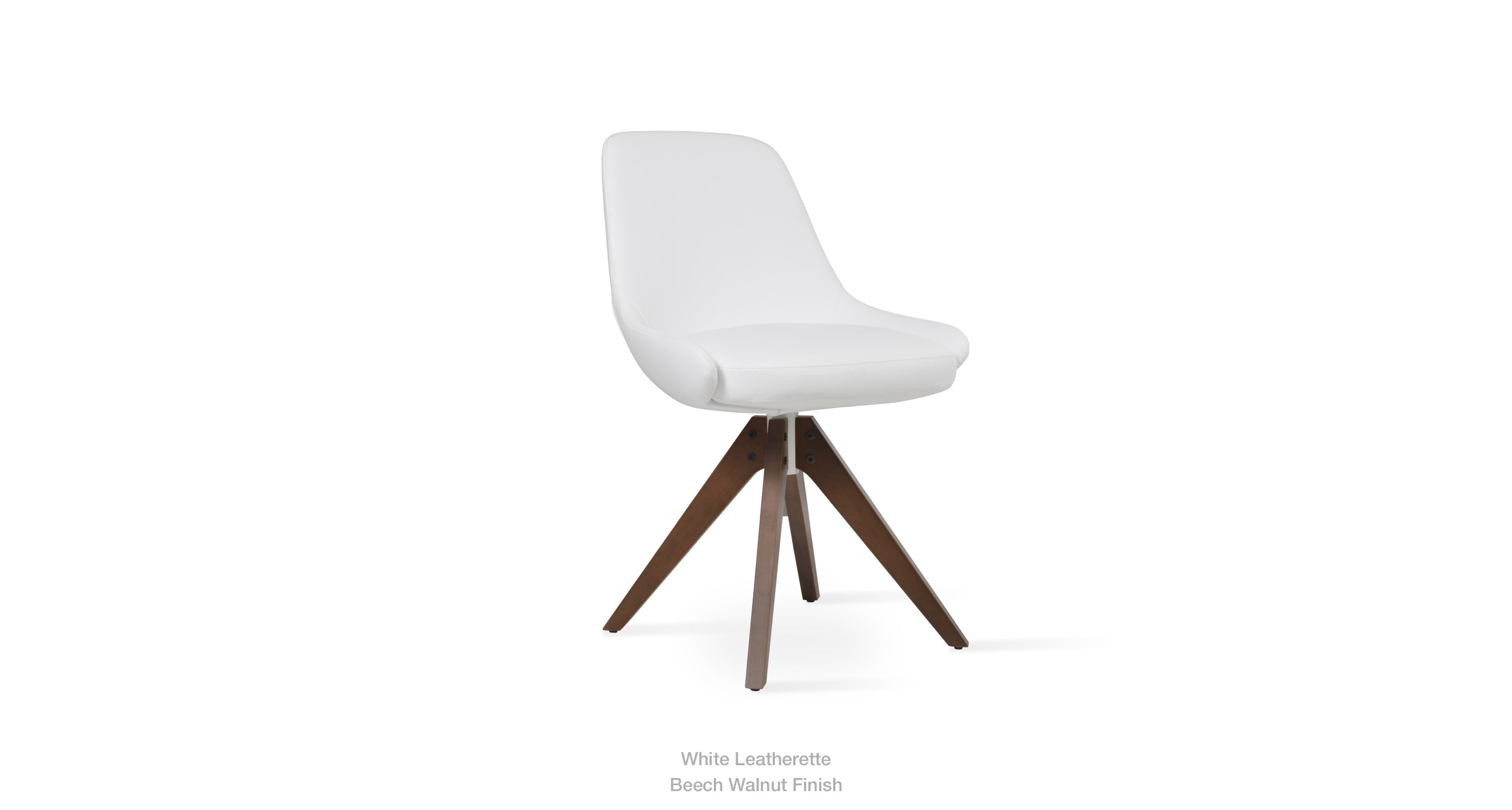 white leatherette - walnut