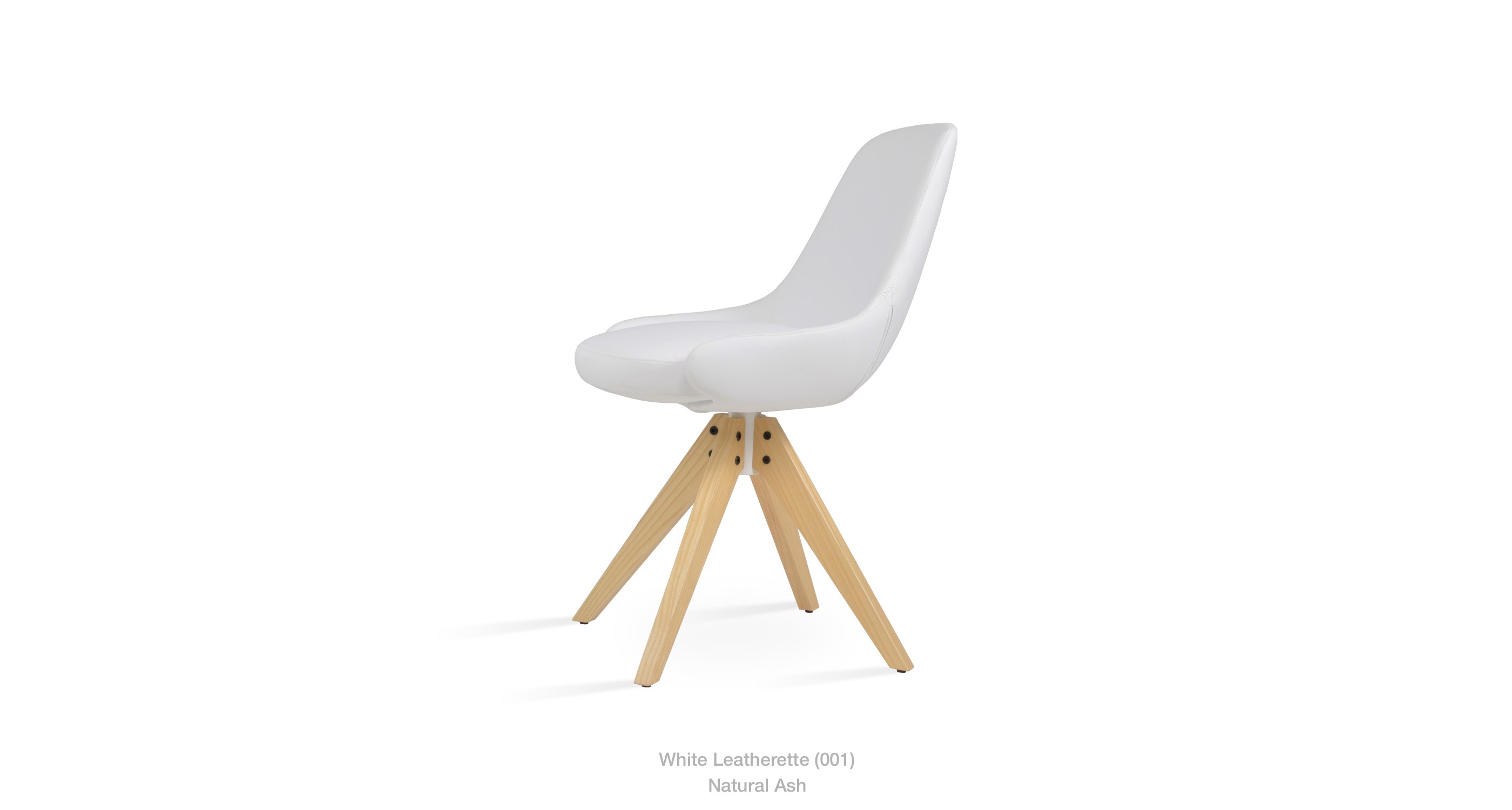 white leatherette - natural