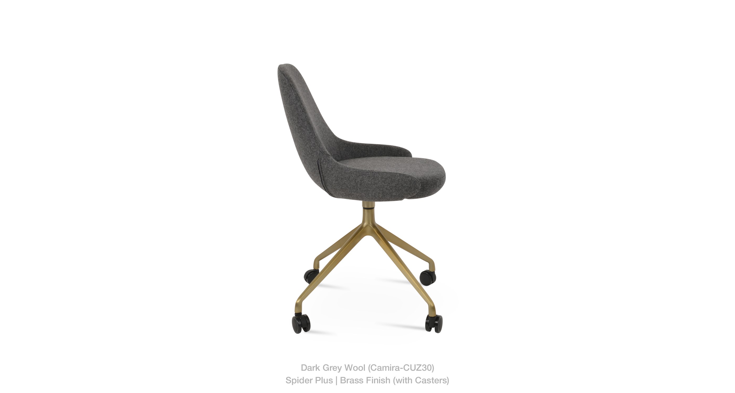 dark grey wool - brass