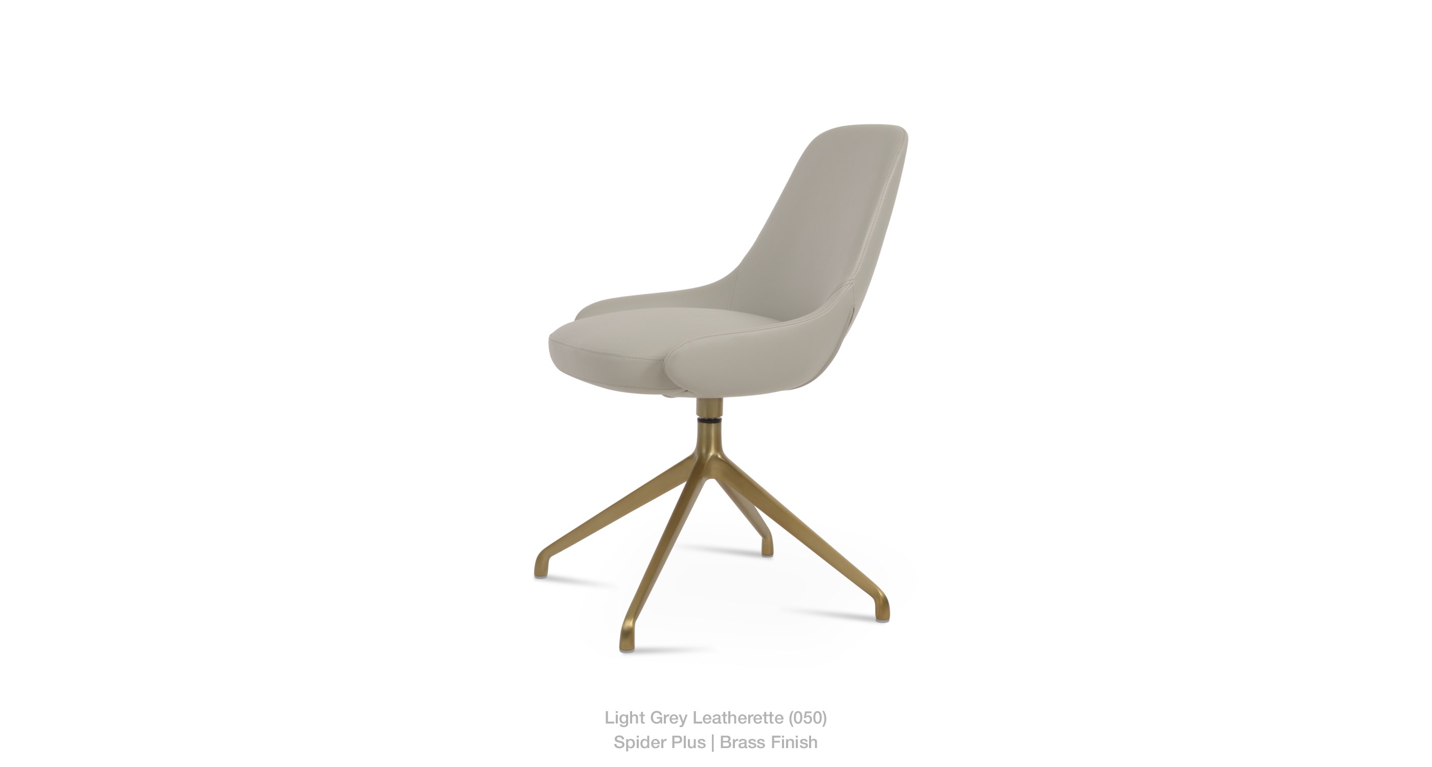 light grey leatherette - brass