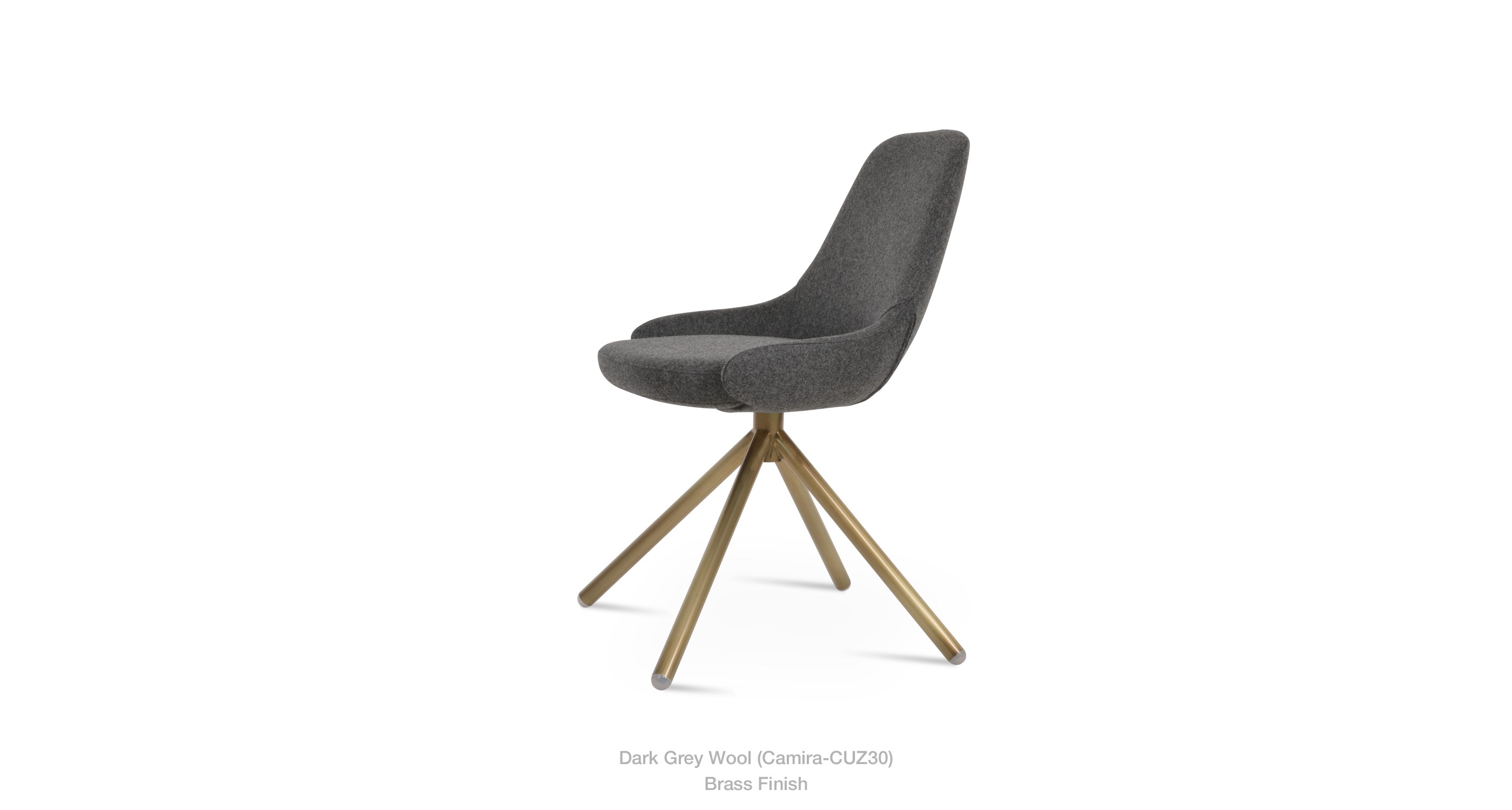 dark grey wool - brass