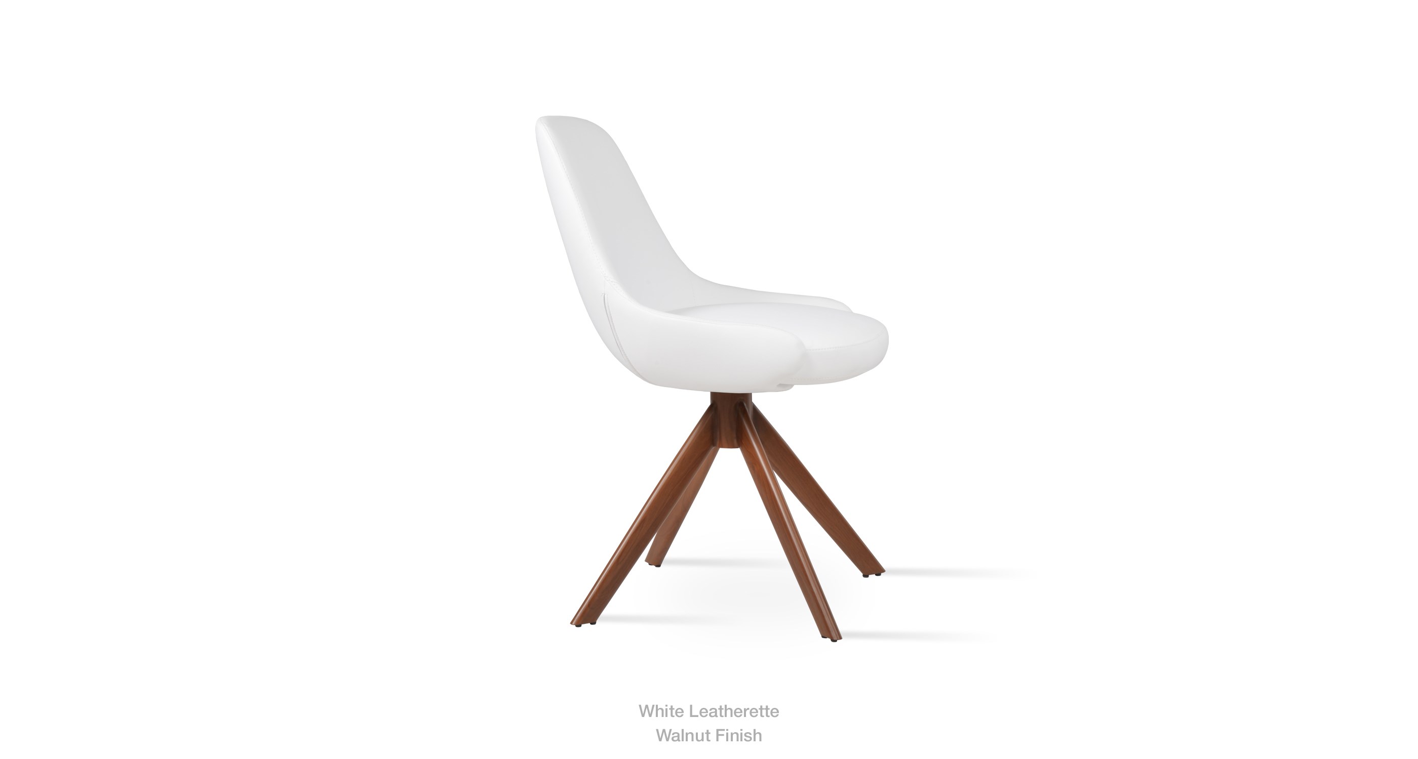 white leatherette - walnut