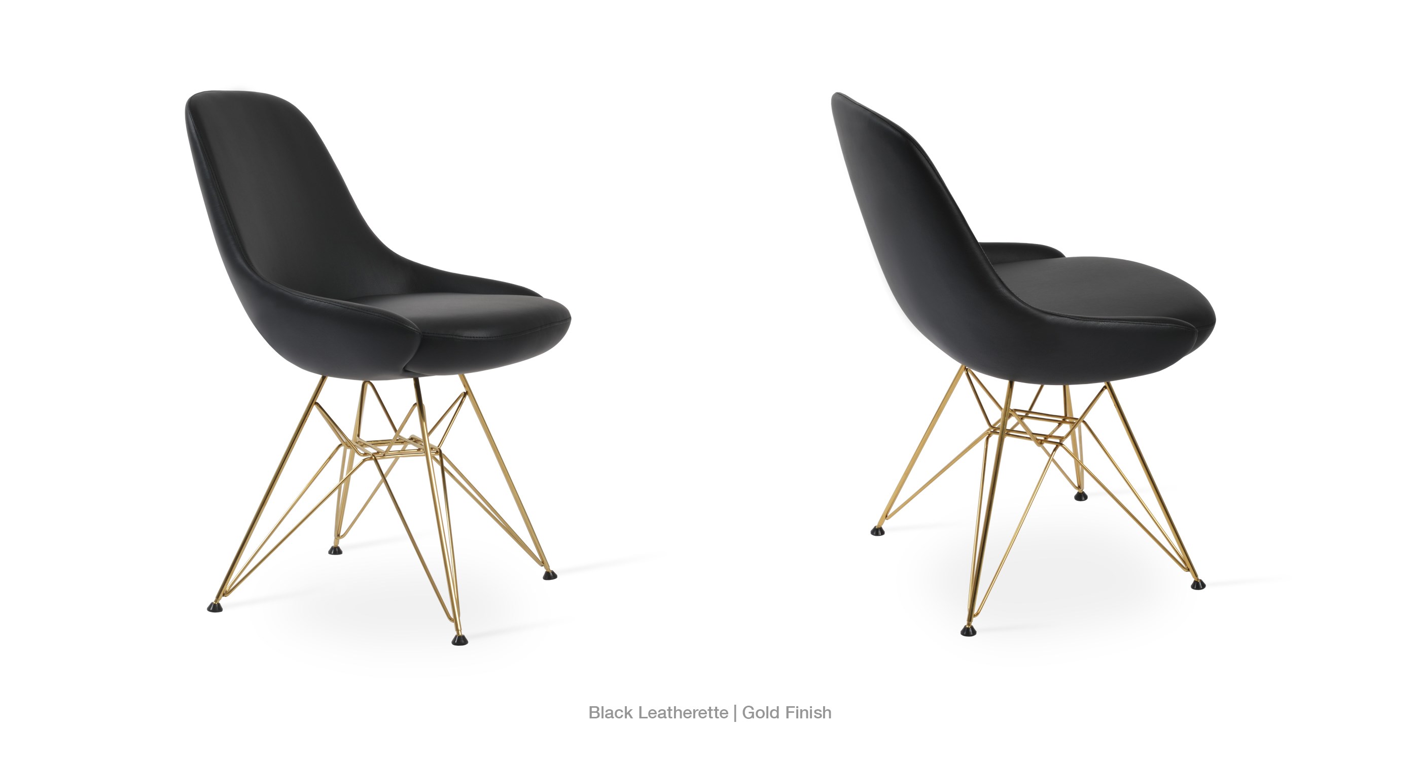 black leatherette - gold