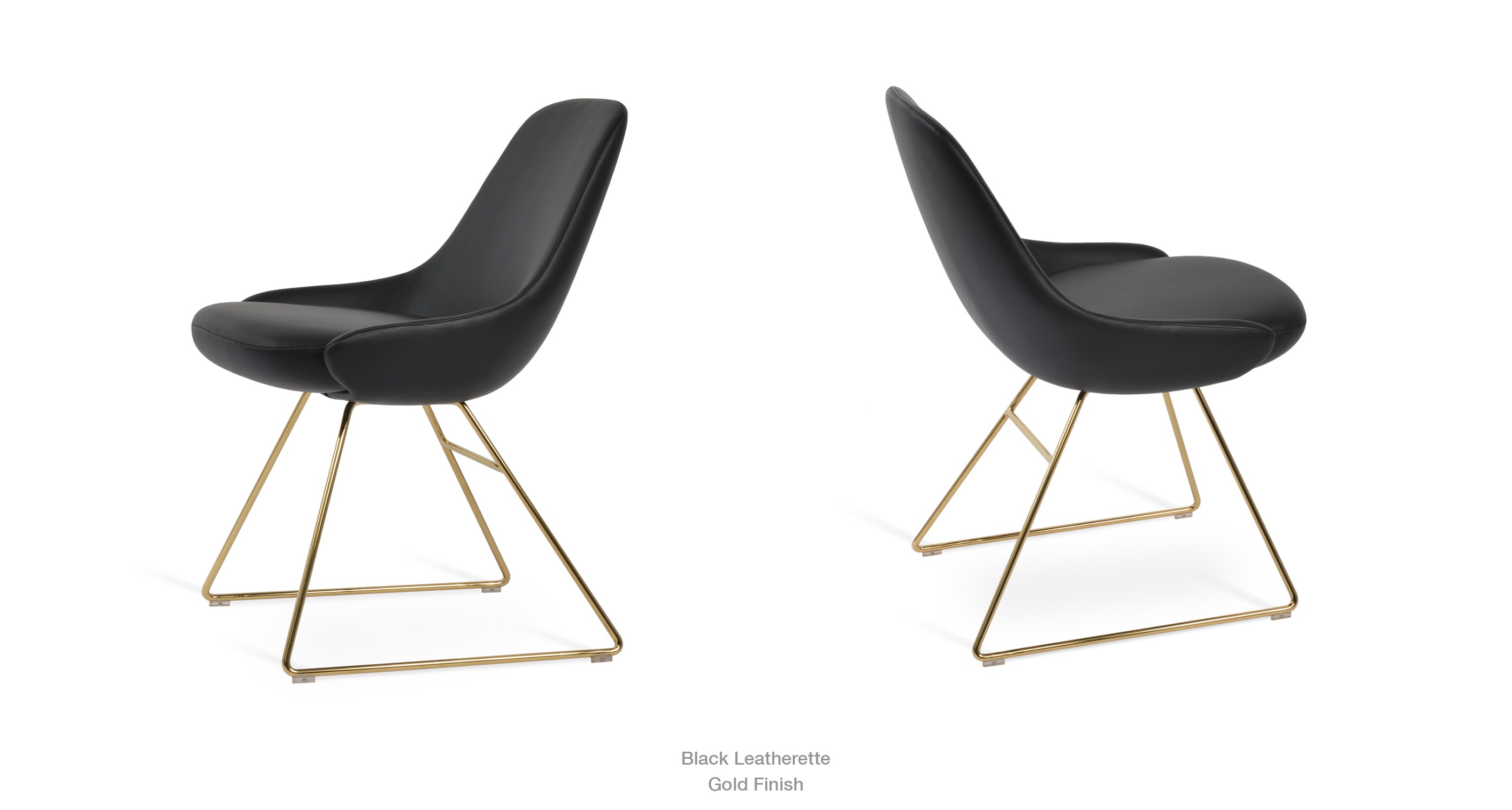 black leatherette - gold
