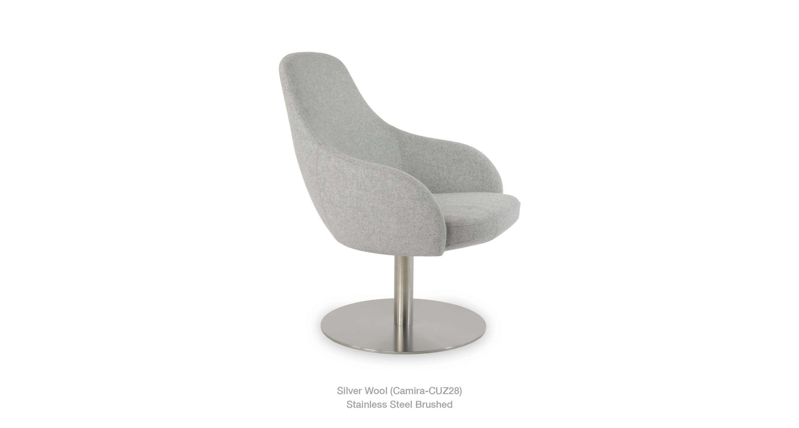 Gazel Lounge Round Silver Wool